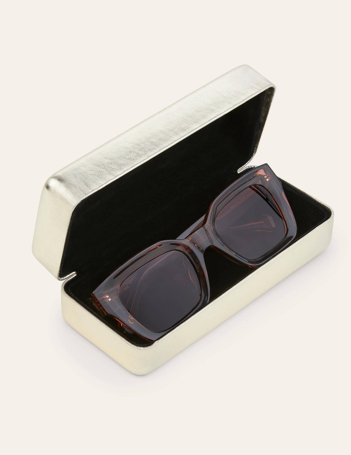 Chunky Frame Sunglasses-Crystal Brown - Image 1
