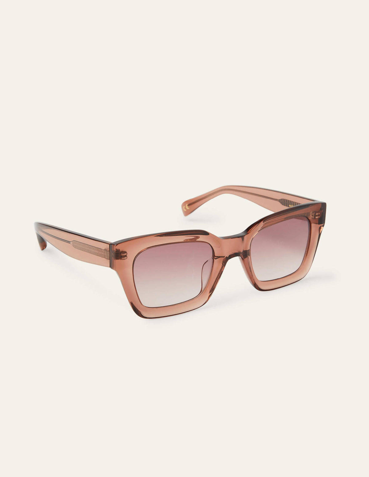 Chunky Frame Sunglasses-Crystal Brown-2