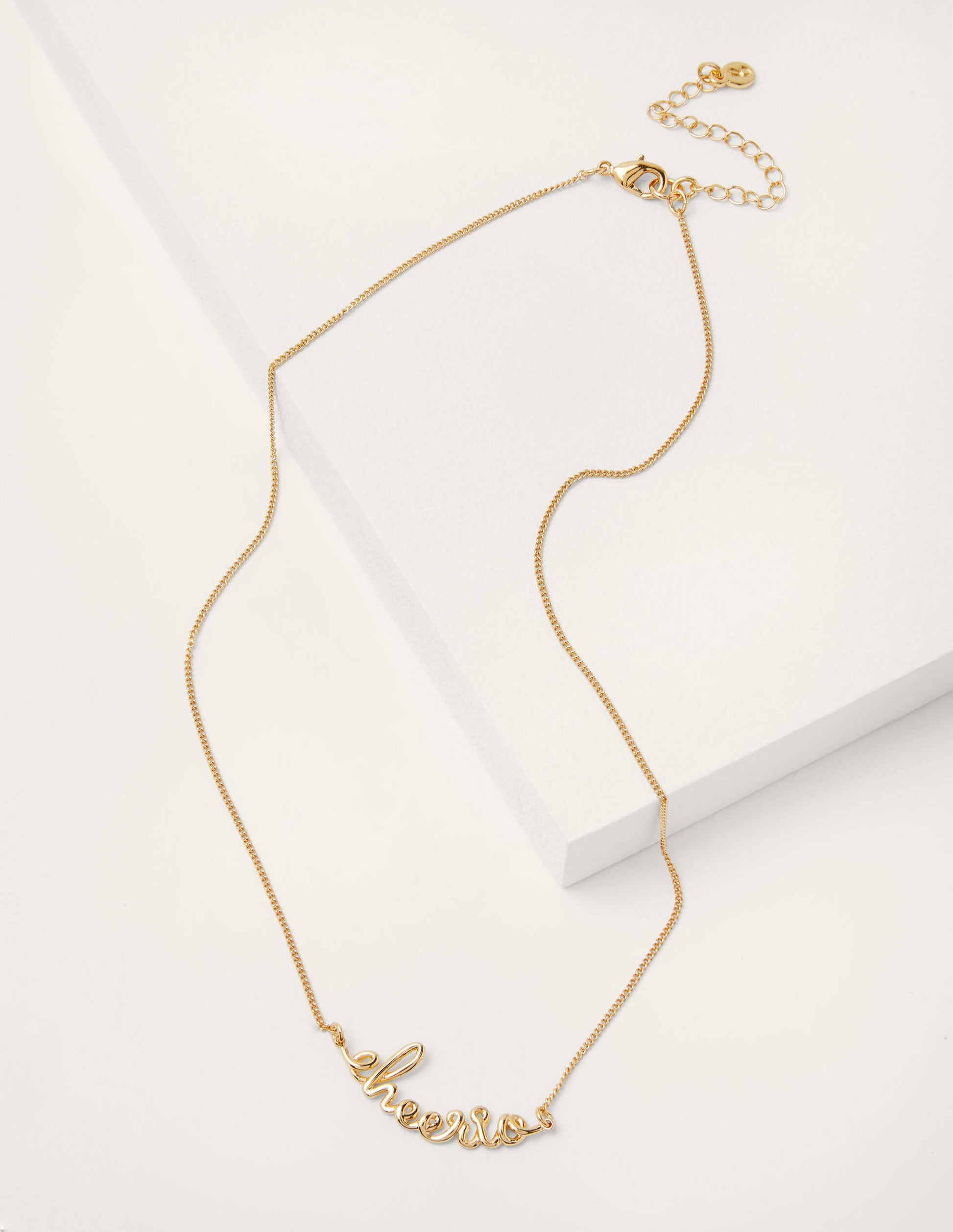 Greeting Necklace-Gold Cheerio-1