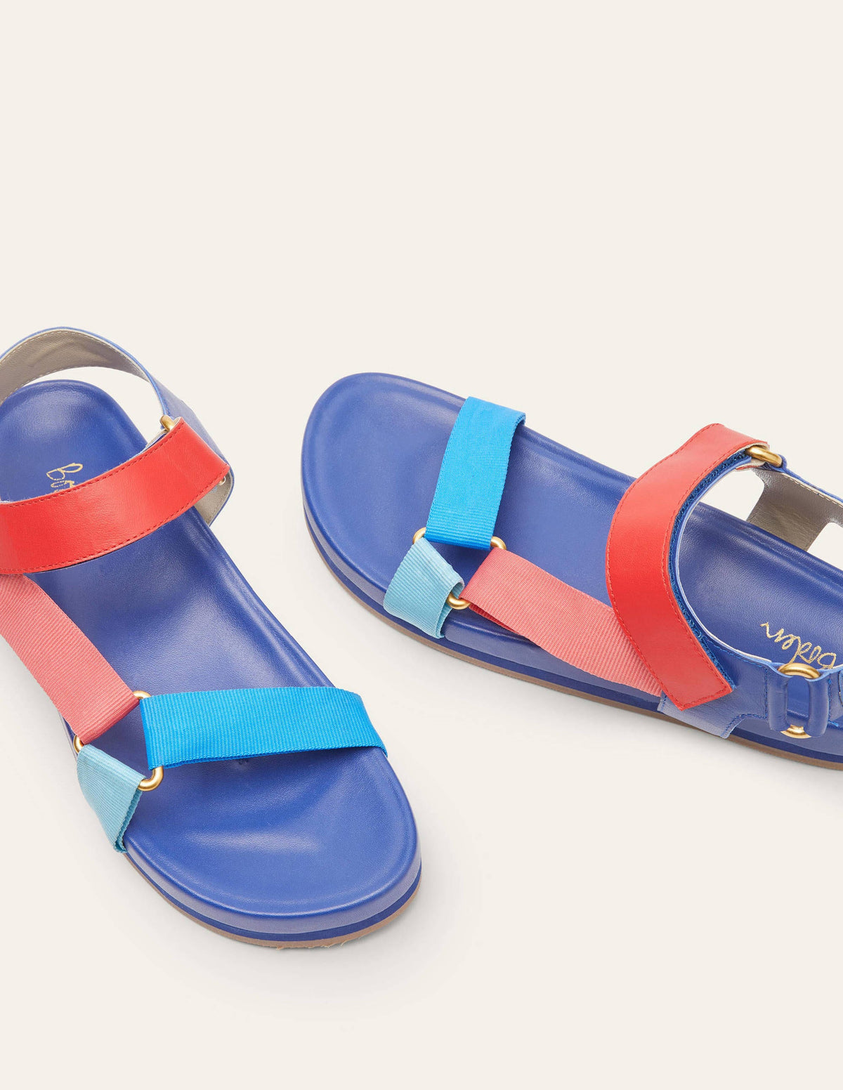 Colourblock Sandals-Navy Colourblock - Image 1
