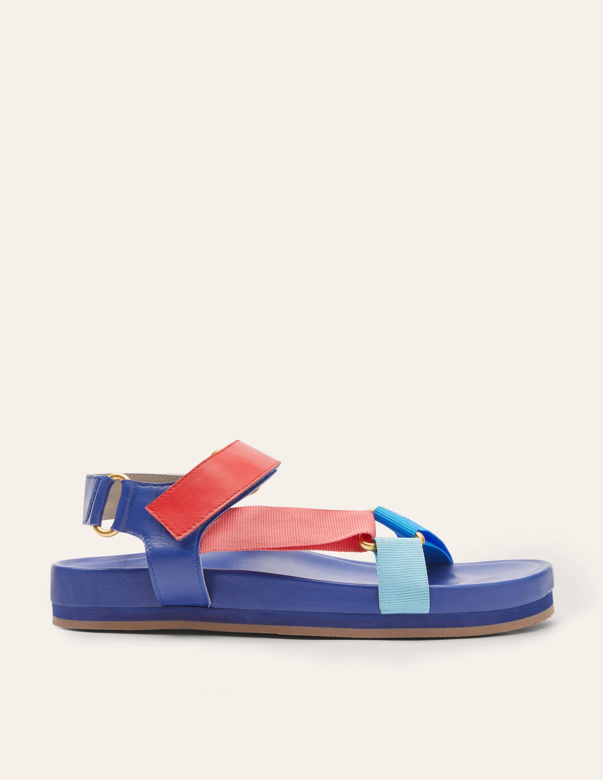 Colourblock Sandals-Navy Colourblock - Image 2