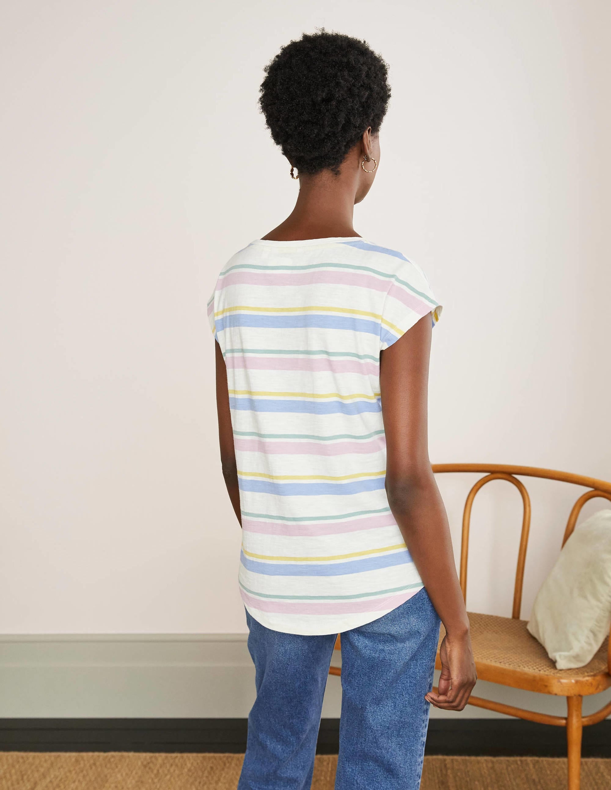 Robyn Jersey Tee-Pastel Multistripe - Image 3