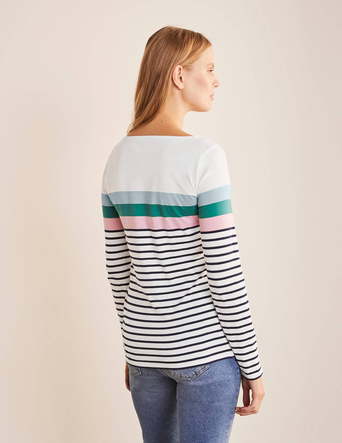 Long Sleeve Breton Top-Ice Blue/ Soft Peony-3