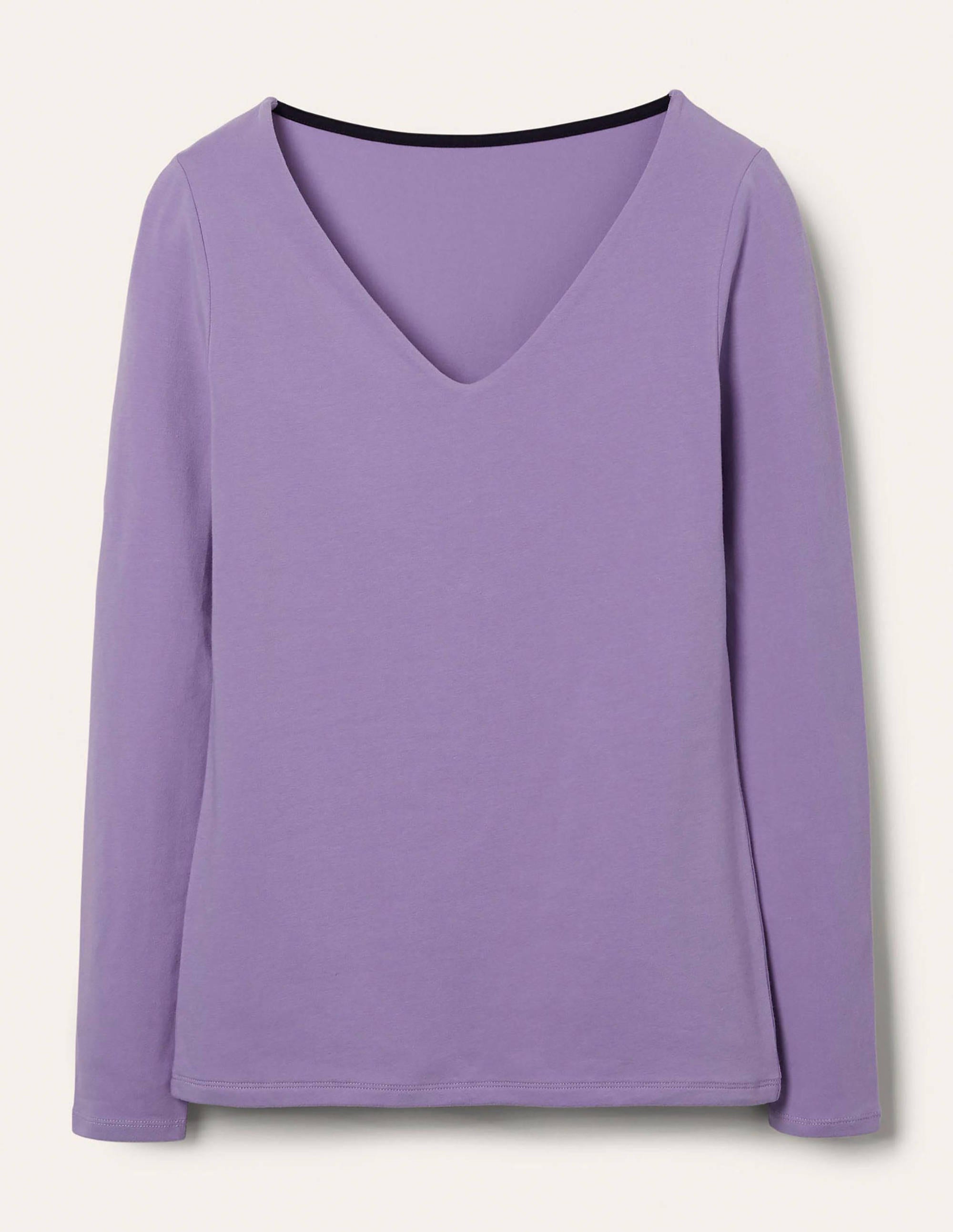 Double Layer V-neck Top-Cool Violet - Image 5