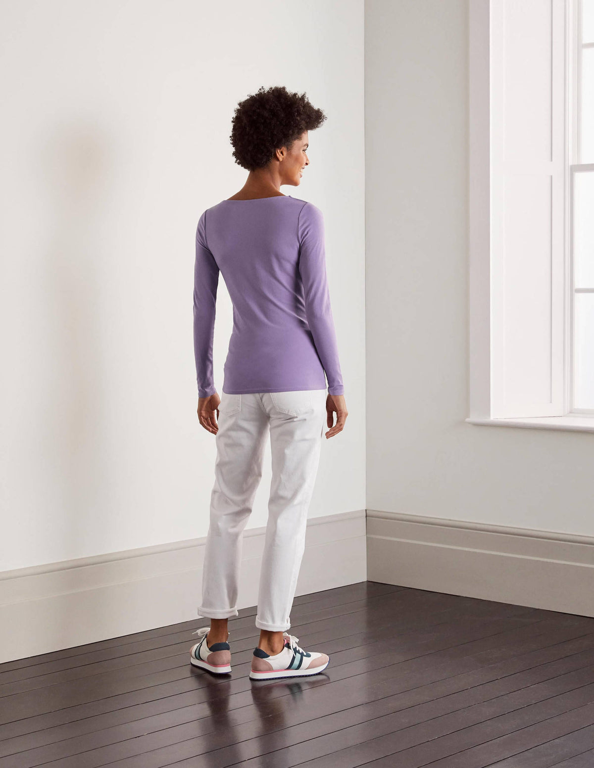 Double Layer V-neck Top-Cool Violet-3