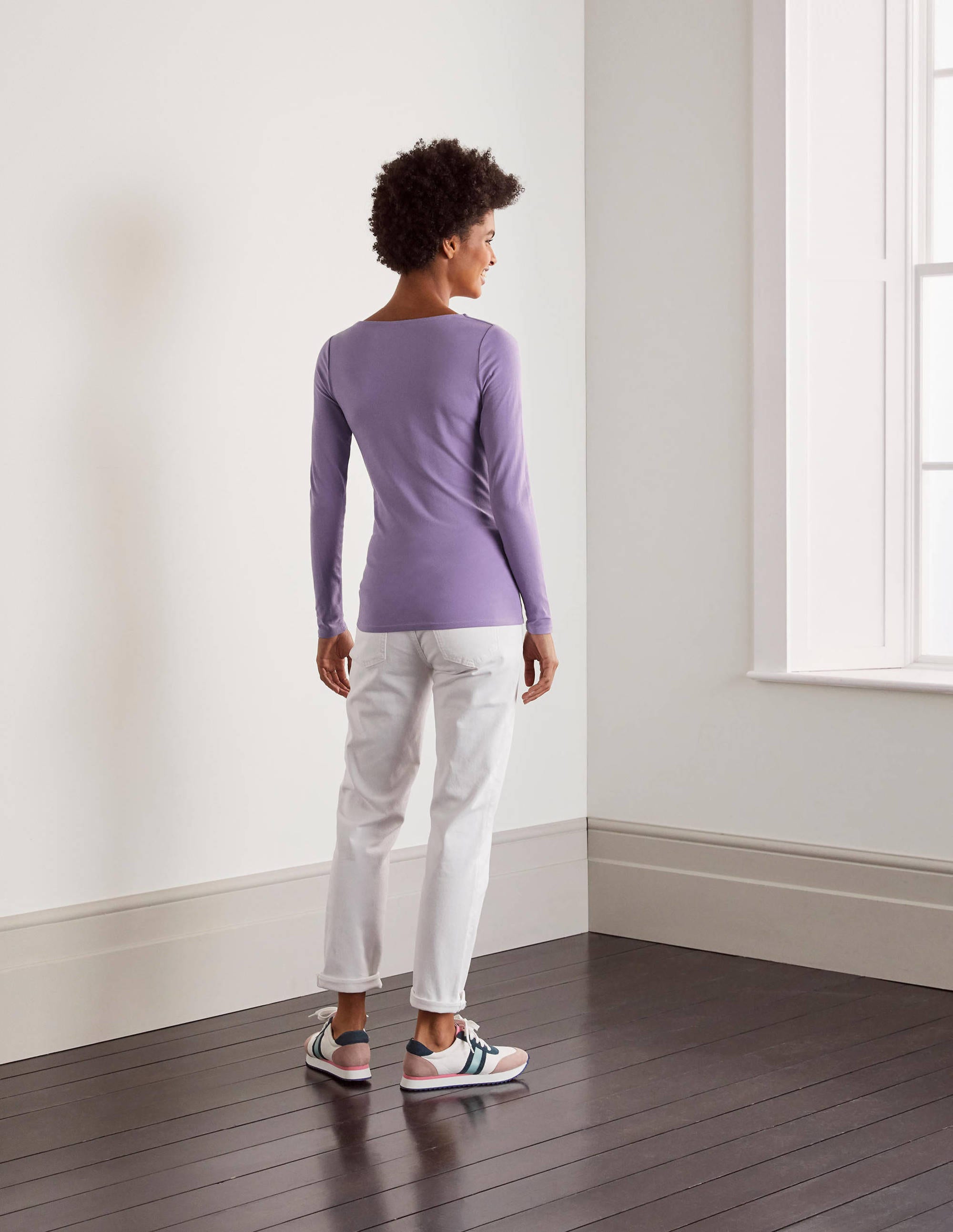 Double Layer V-neck Top-Cool Violet - Image 3