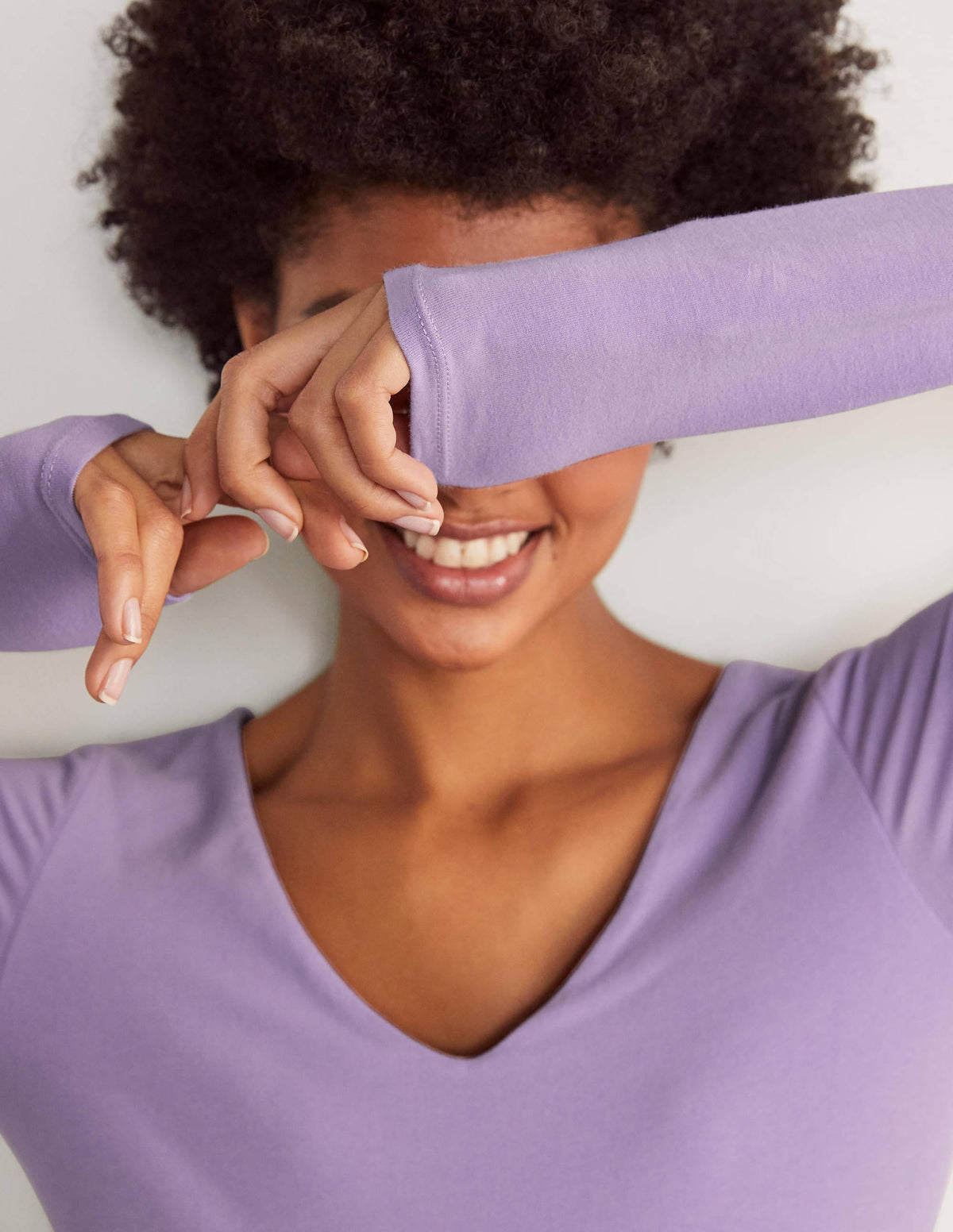 Double Layer V-neck Top-Cool Violet - Image 4