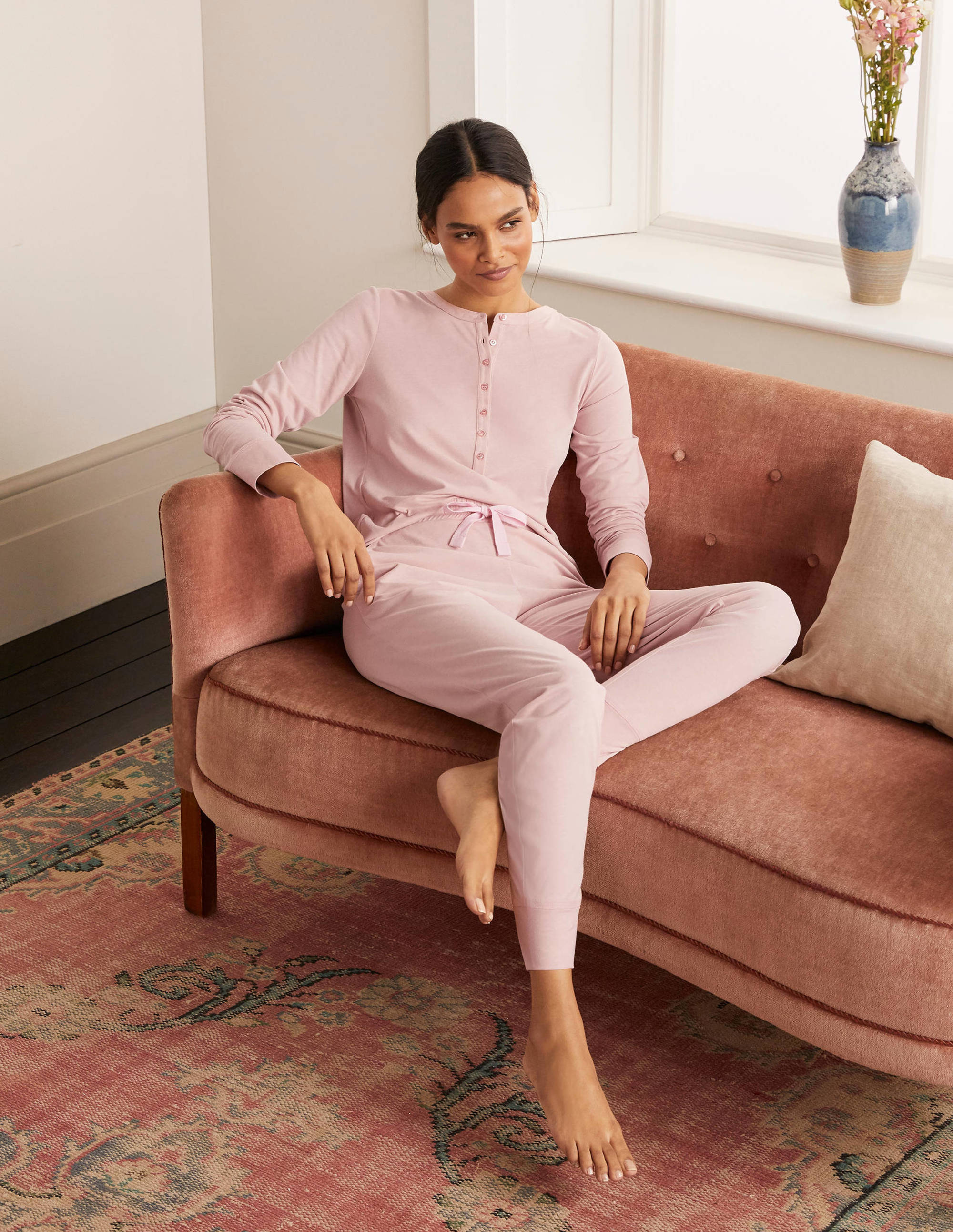 Alba Jersey Pyjama Bottoms-Milkshake - Image 1