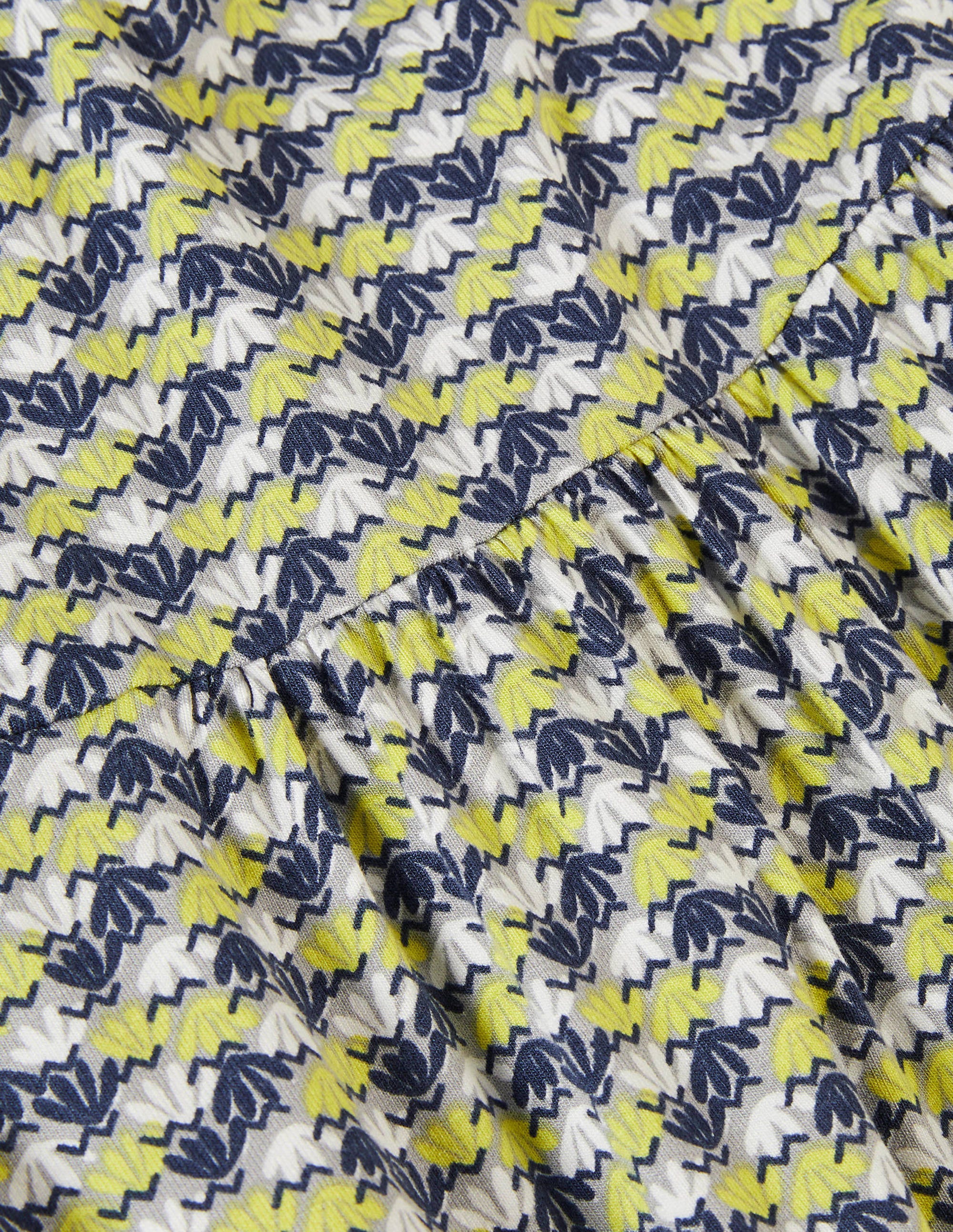 Grace Smocked Jersey Dress-Grey Squirrel, Water Lilies - Image 6