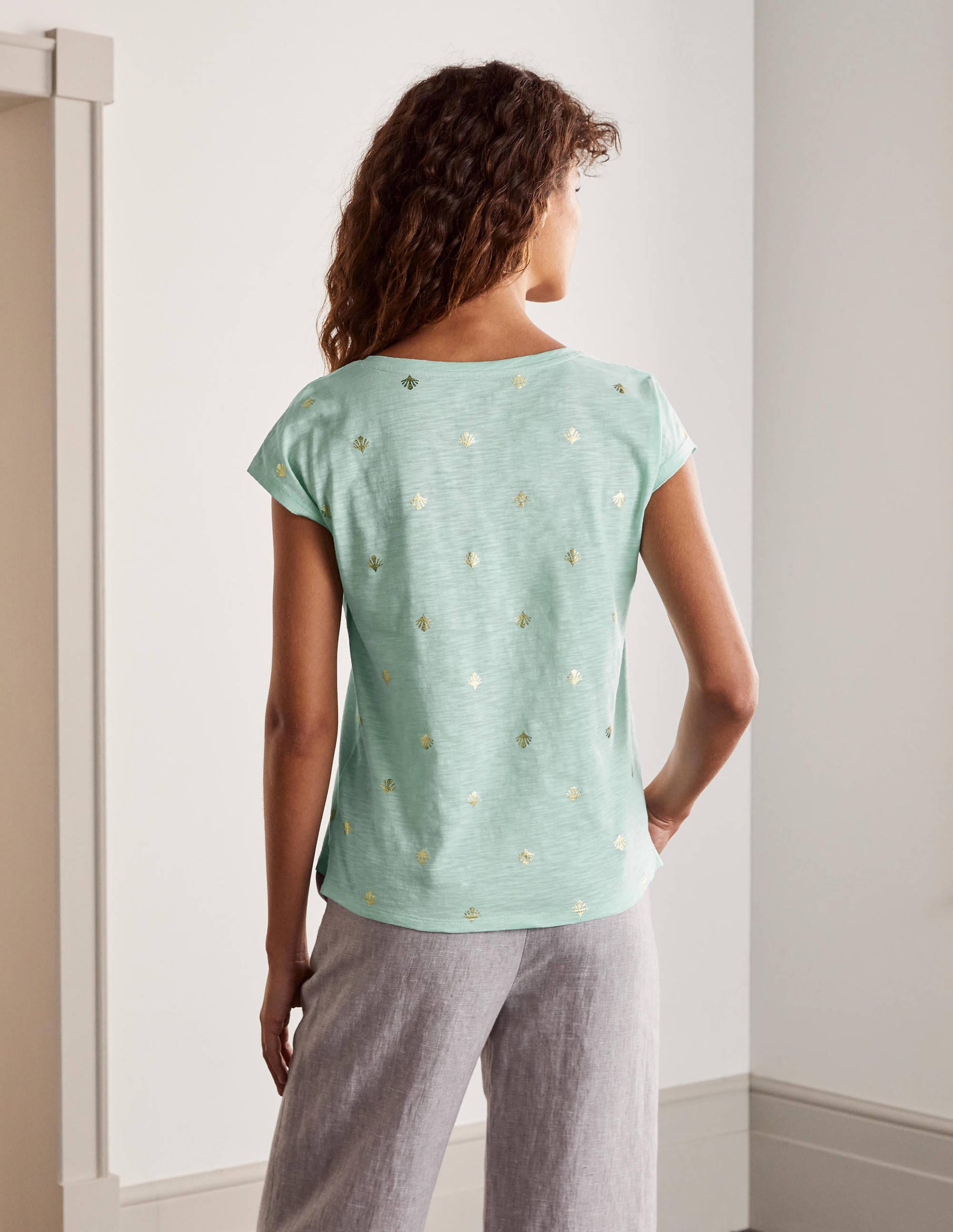 Fun Voop Tee-Spearmint, Coral Tile - Image 3