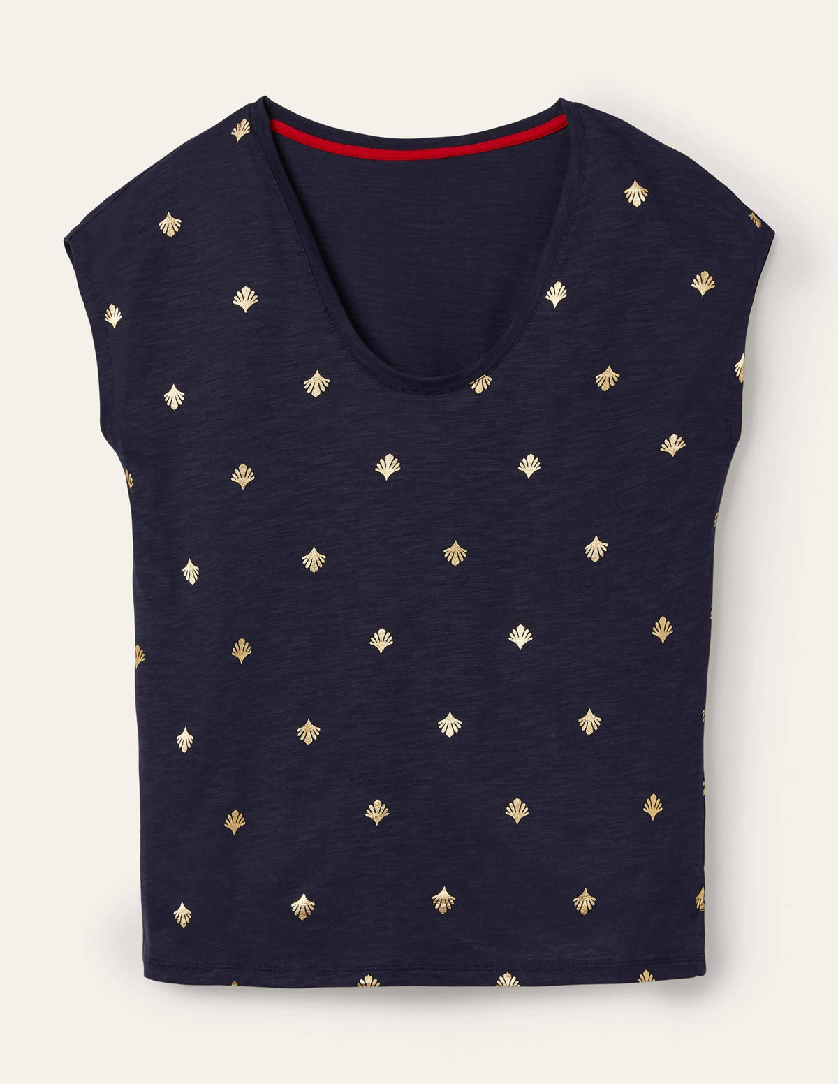 Fun Voop Tee-Navy, Coral Tile - Image 5
