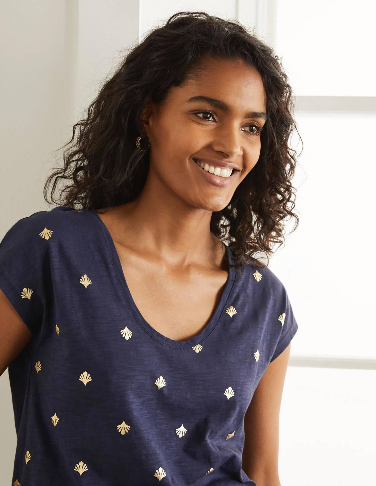 Fun Voop Tee-Navy, Coral Tile-4