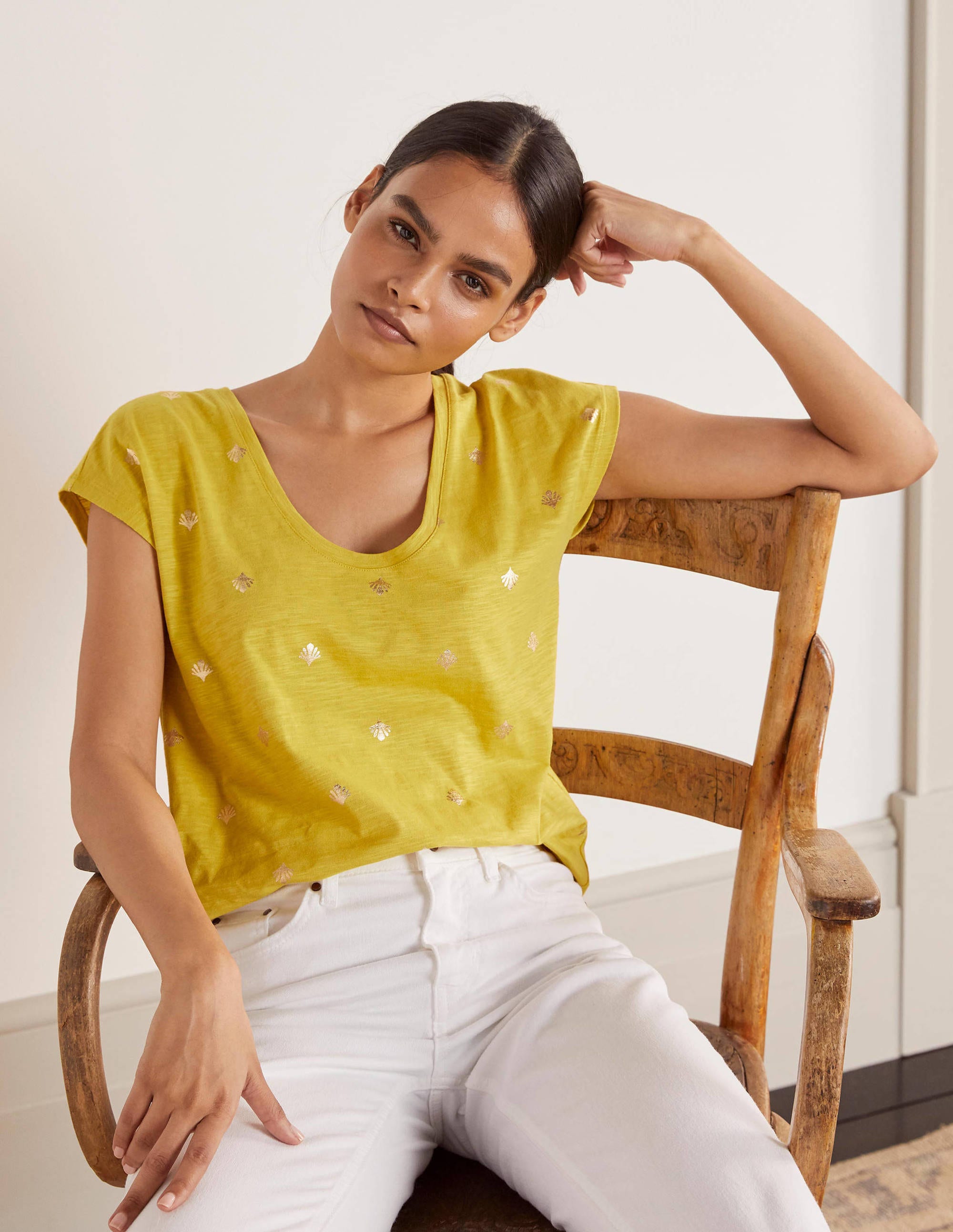 Fun Voop Tee-Chartreuse, Coral Tile - Image 2