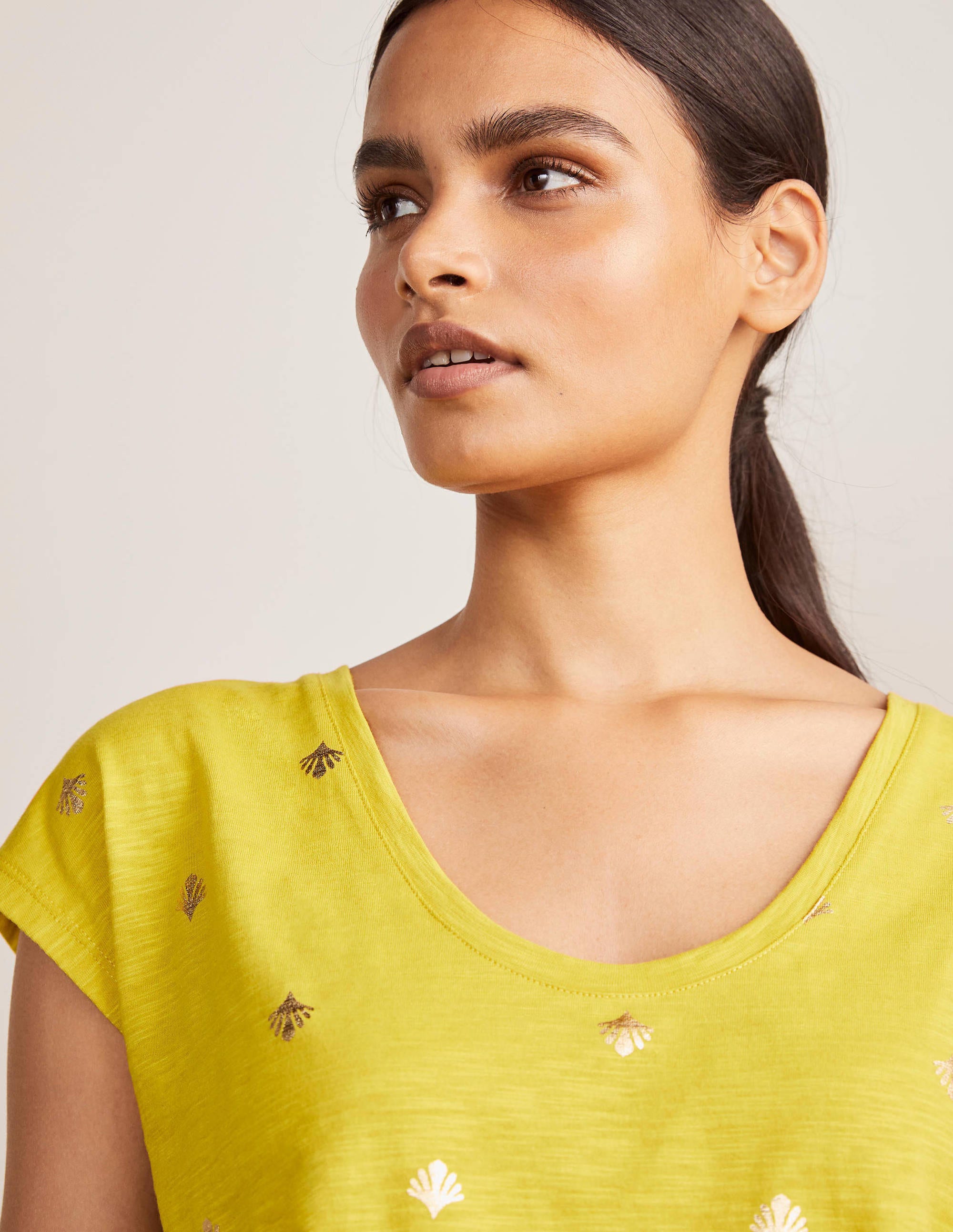 Fun Voop Tee-Chartreuse, Coral Tile - Image 4