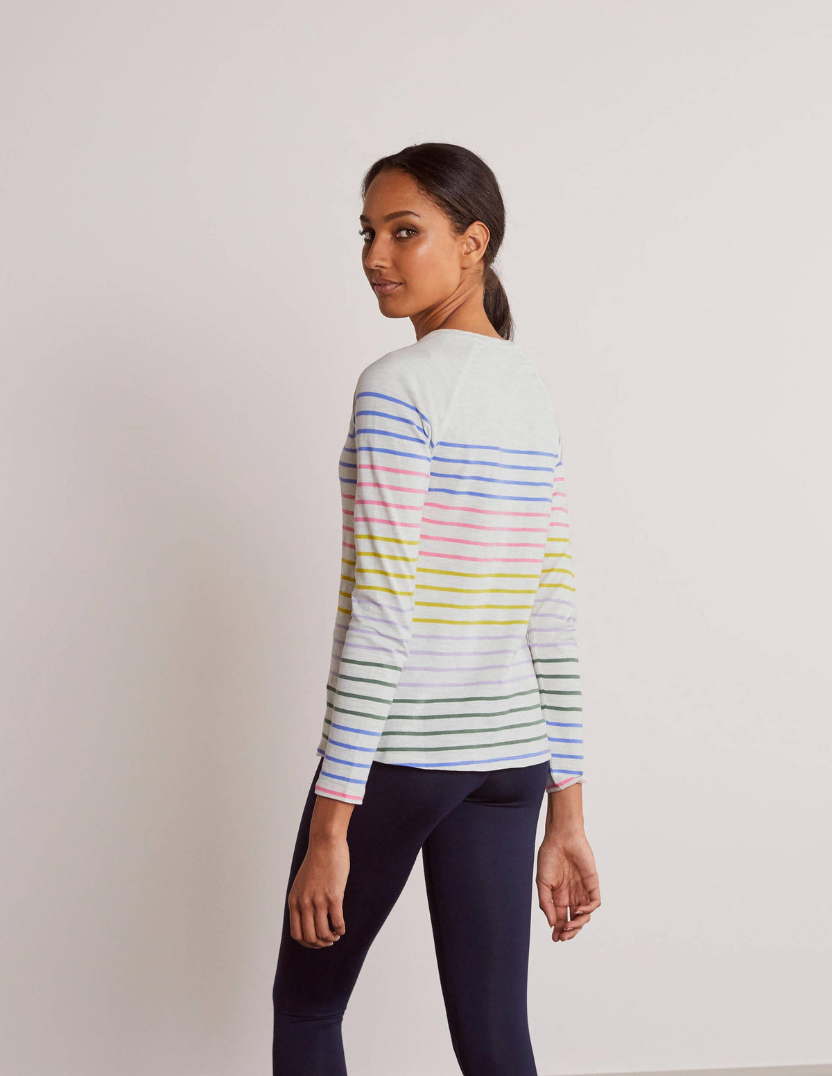 Lorna Baseball Jersey Top-Rainbow Multi Stripe - Image 3