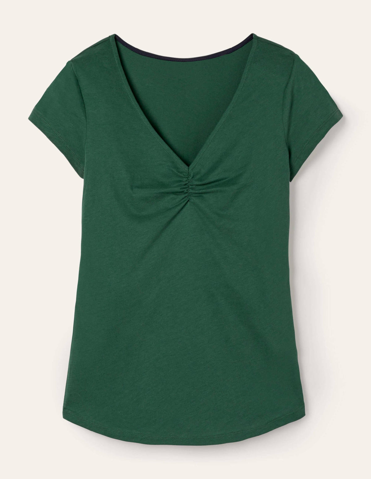 Supersoft Ruched V-Neck Top-Palm Leaf-5