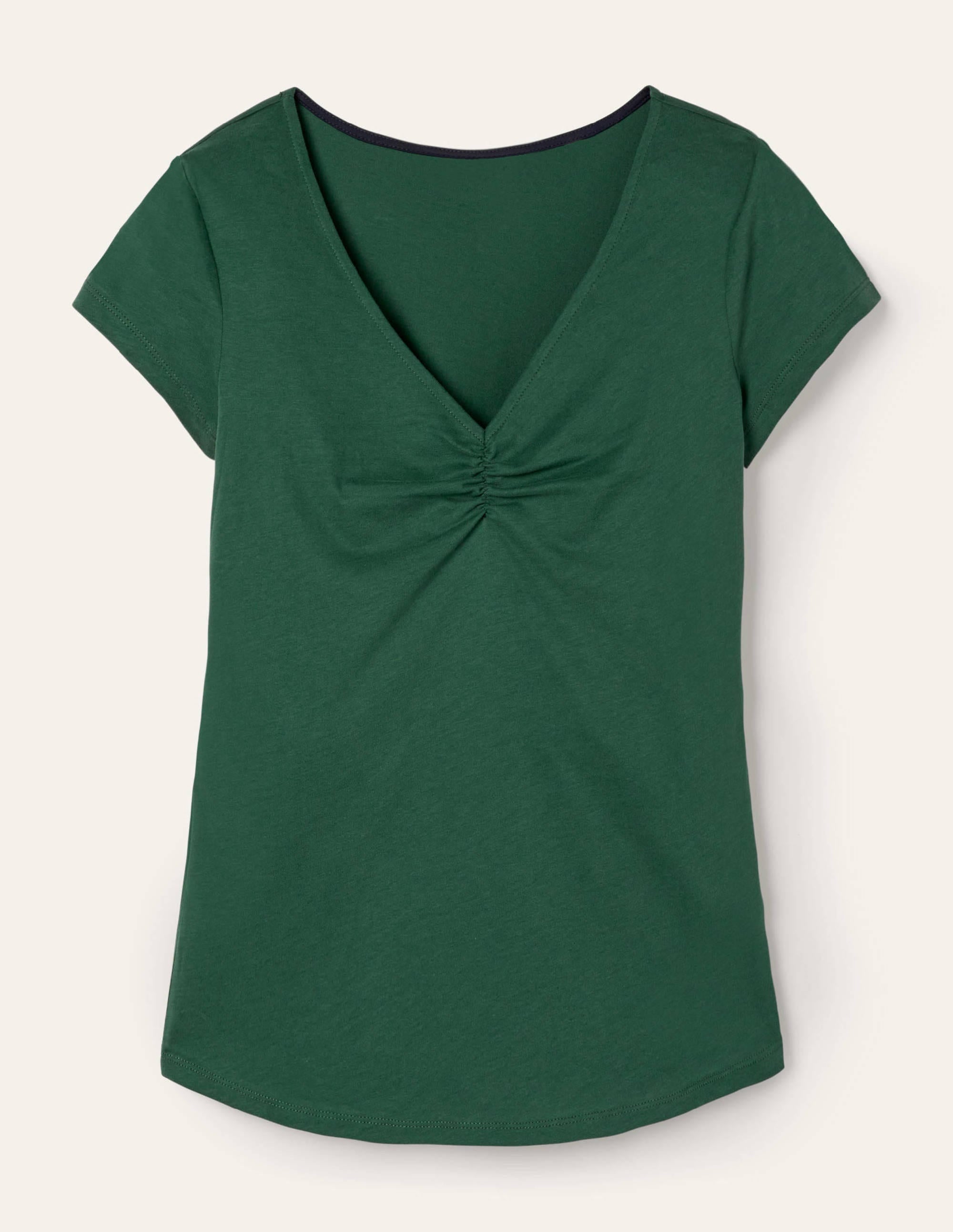 Supersoft Ruched V-Neck Top-Palm Leaf - Image 5