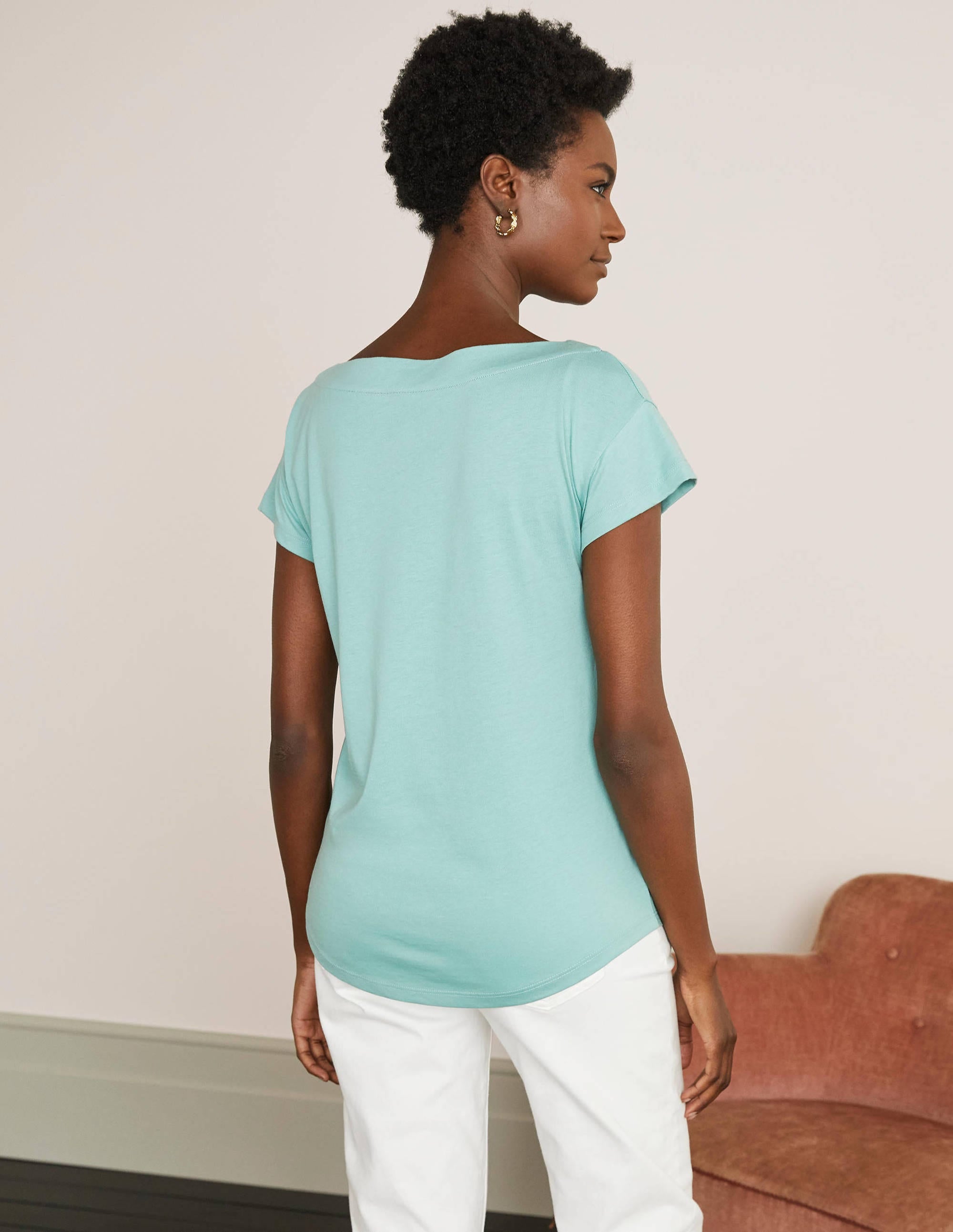 Supersoft Boat Neck T-Shirt-Apple Mint - Image 3