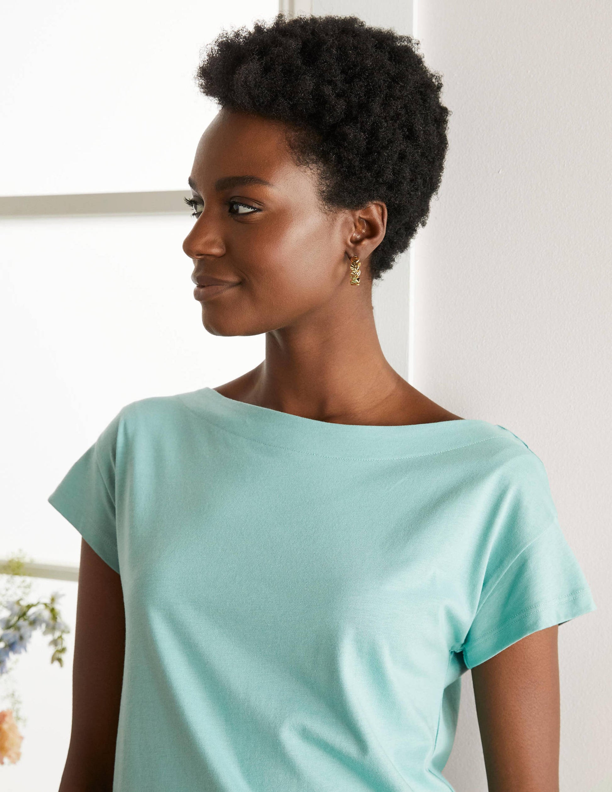 Supersoft Boat Neck T-Shirt-Apple Mint-4