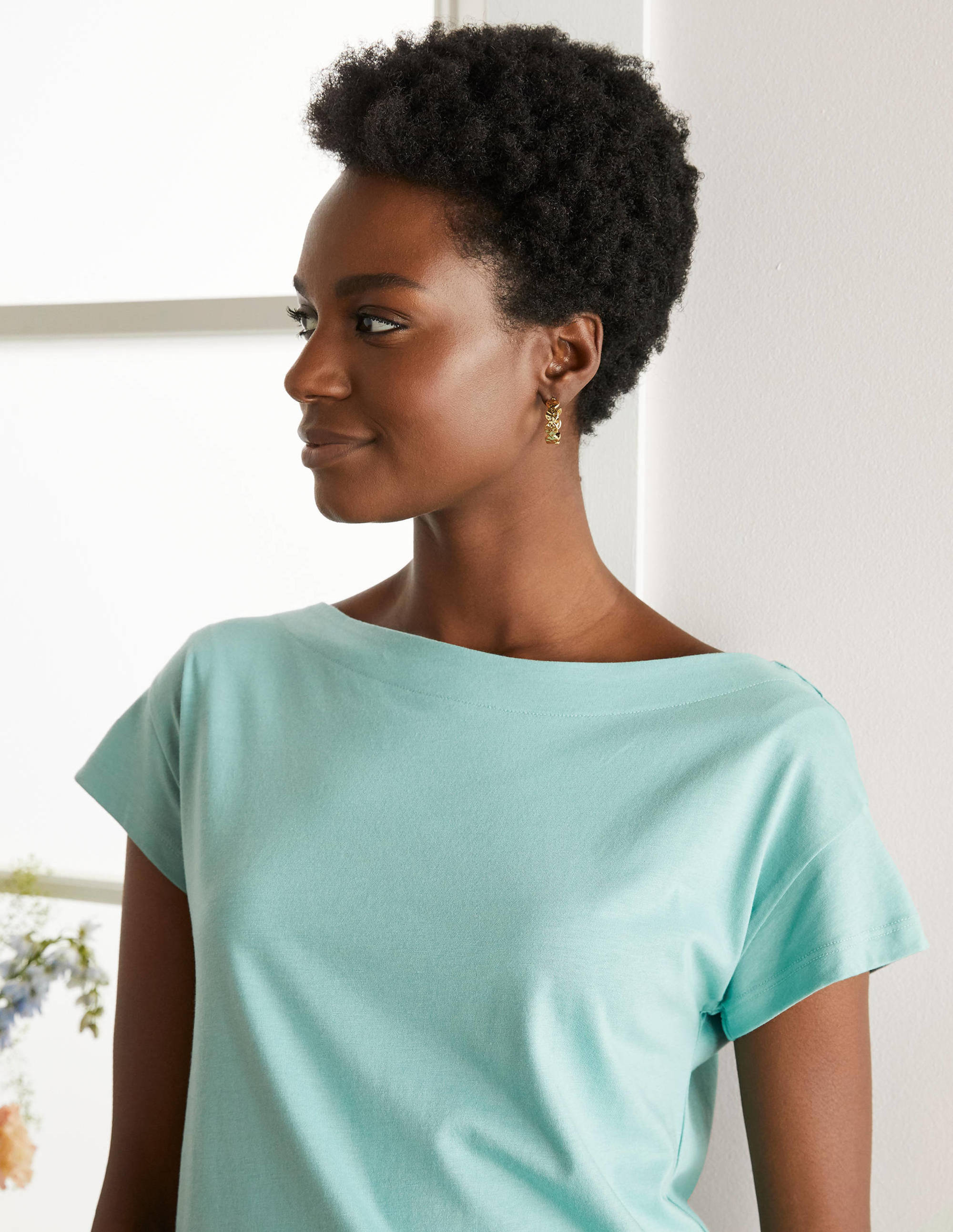 Supersoft Boat Neck T-Shirt-Apple Mint - Image 4