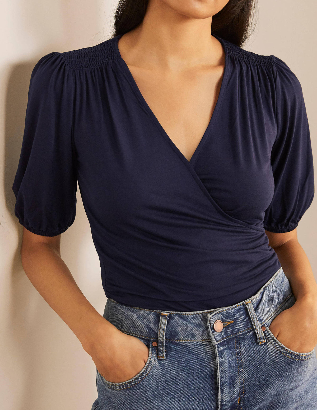 Joanna Wrap Top-Navy-4