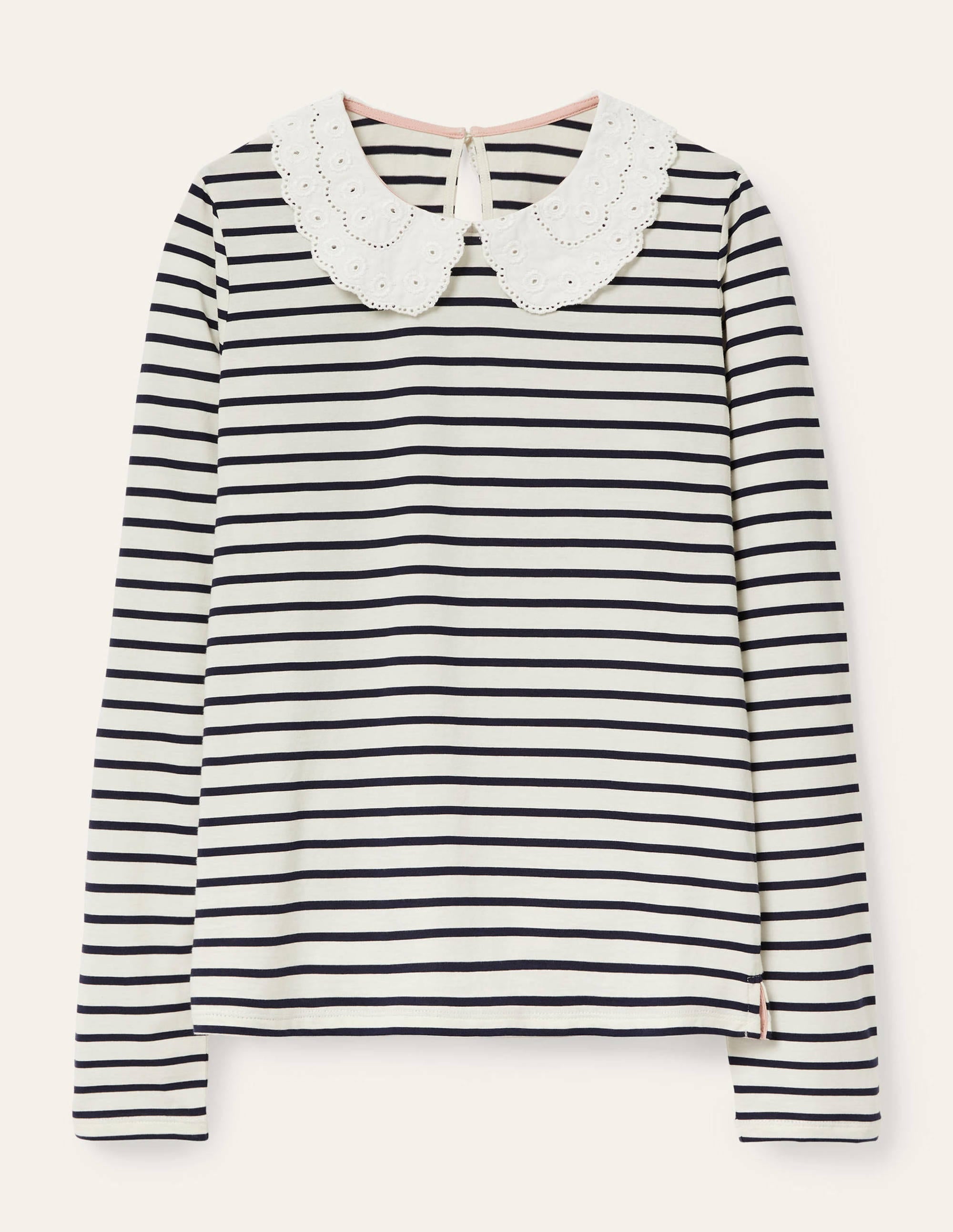 Kathleen Jersey Top-Ivory/ Navy - Image 5
