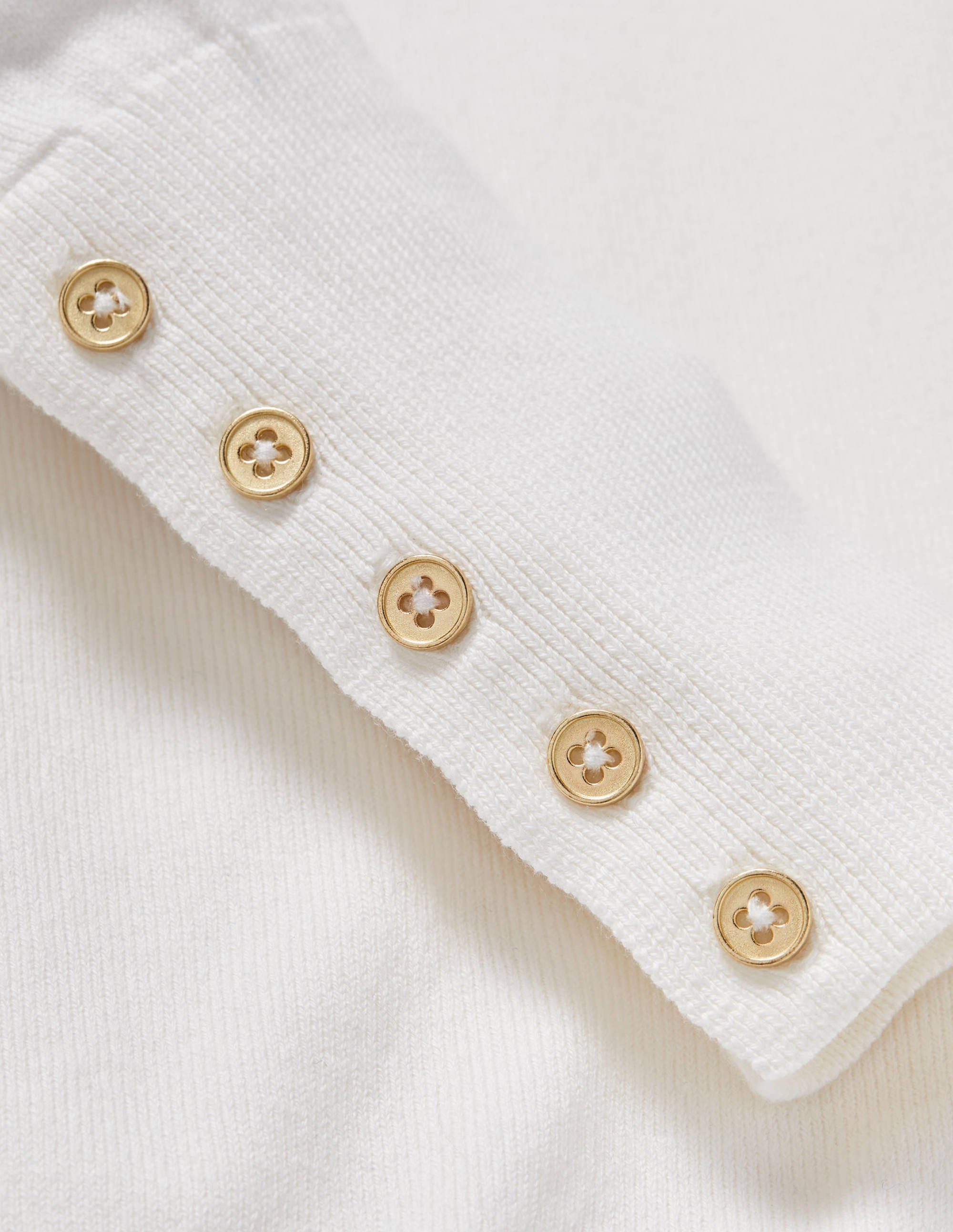 Eldon Cotton V-neck Jumper-Ivory - Image 5
