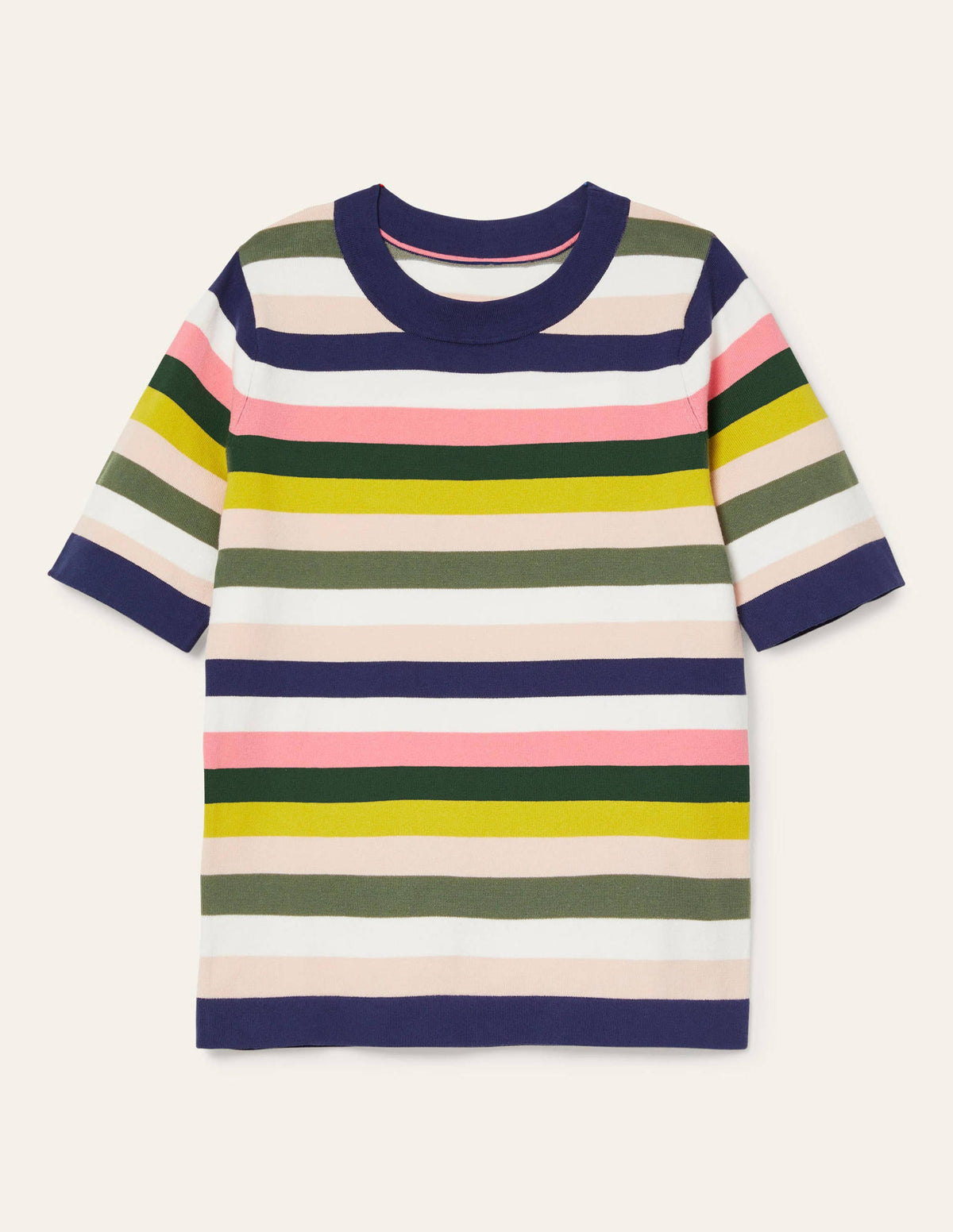 Abingdon Cotton Knitted Tee-Multi Stripe - Image 6