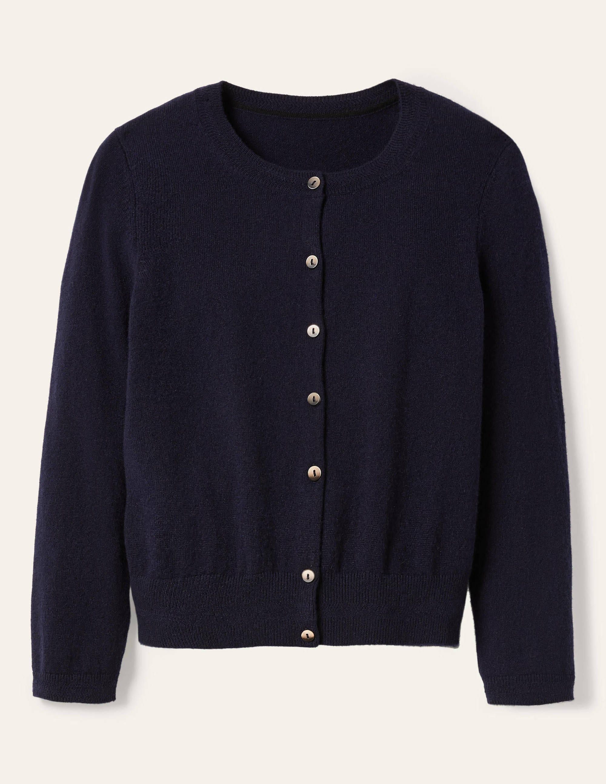 Cashmere Crop Cardigan-Navy - Image 5