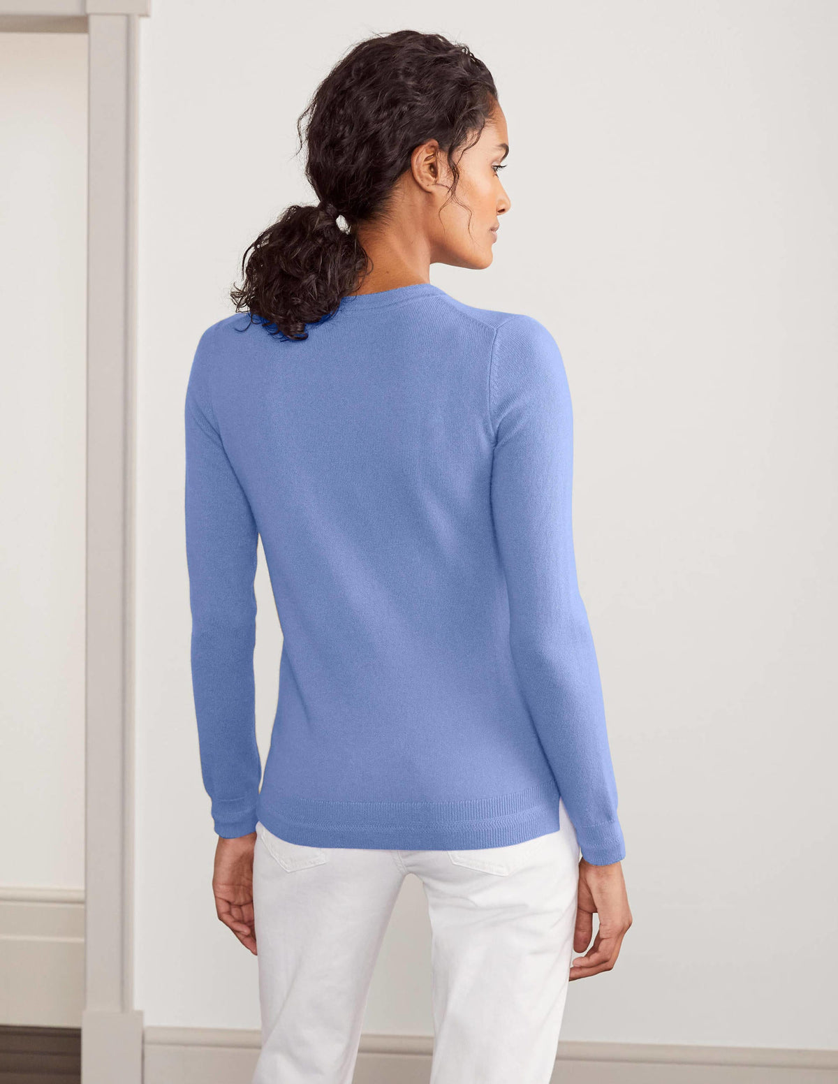 Cashmere Crew Neck Jumper-Gulf Blue - Image 3