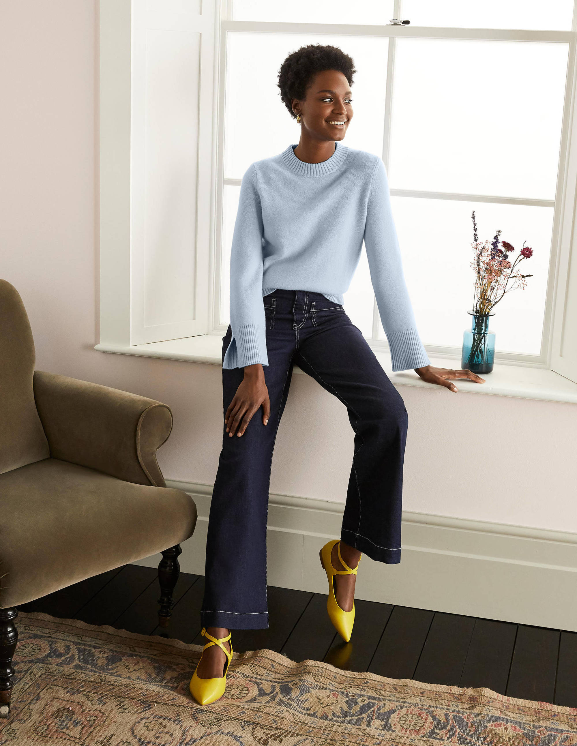 Dundee Cashmere Jumper-Blue - Image 1