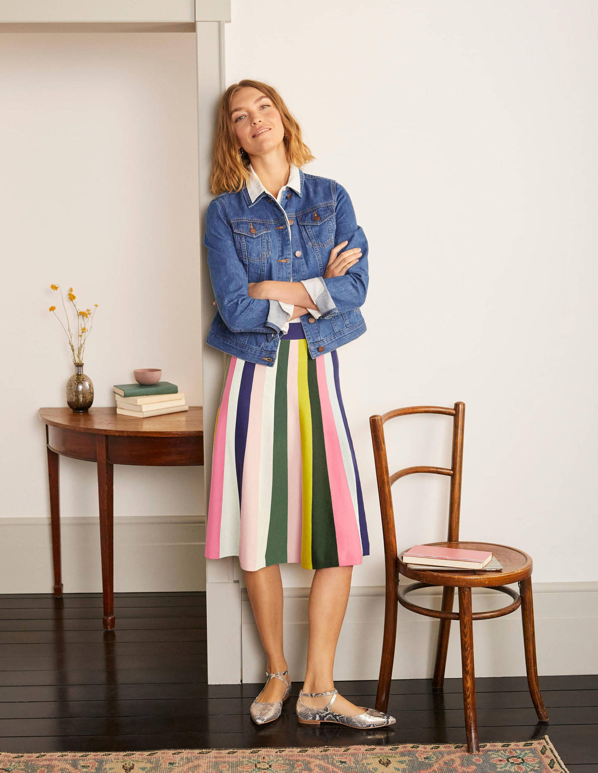Colette Knitted Skirt-Multi Stripe-1