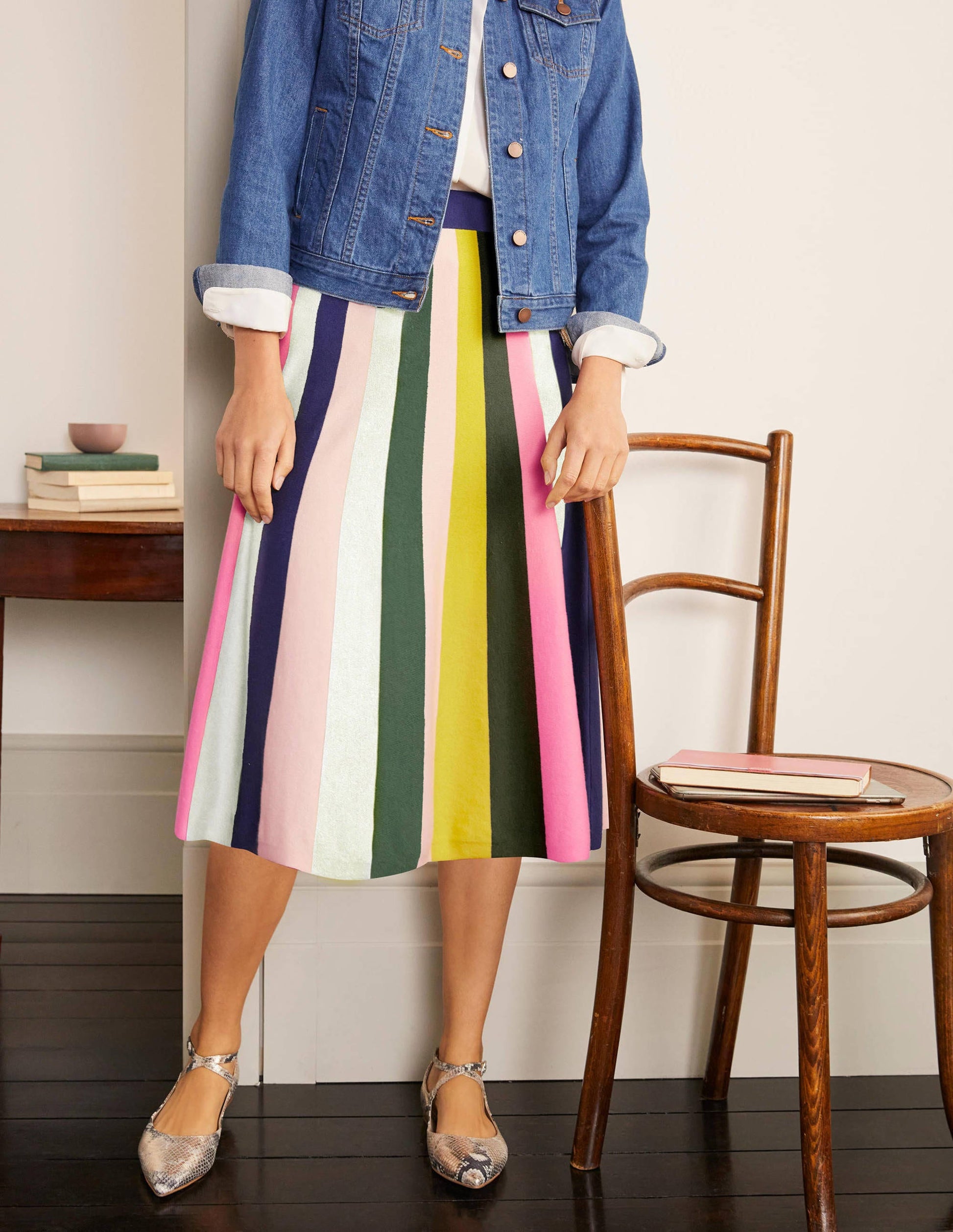 Colette Knitted Skirt-Multi Stripe-2