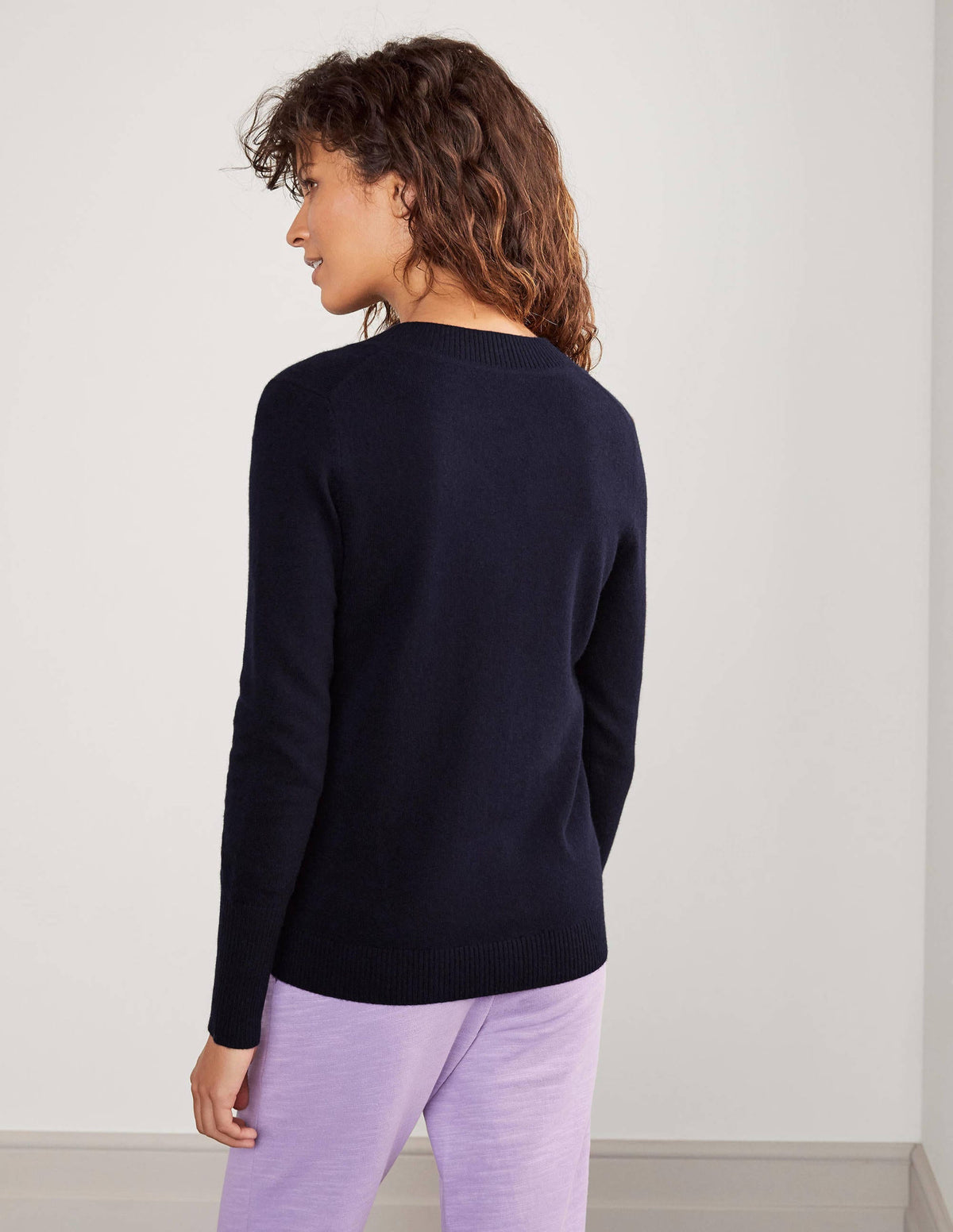Oakley Cashmere V-Neck Jumper-Navy-3