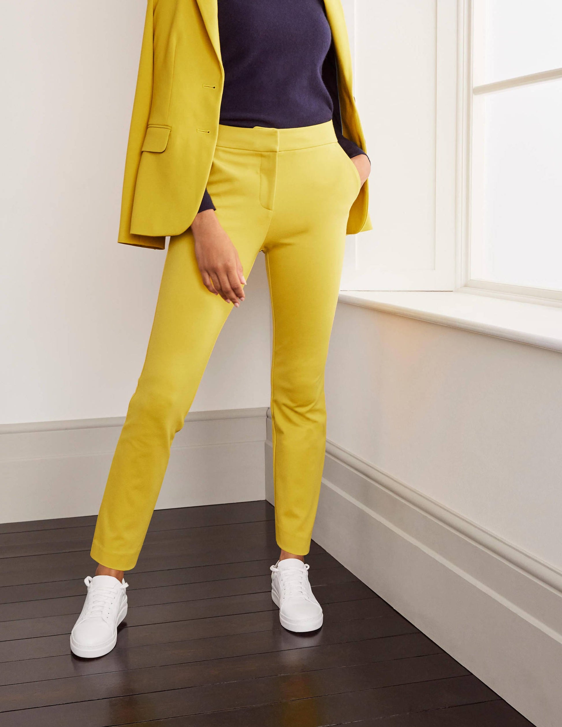 Hampshire 7/8 Ponte Trousers-Chartreuse-1