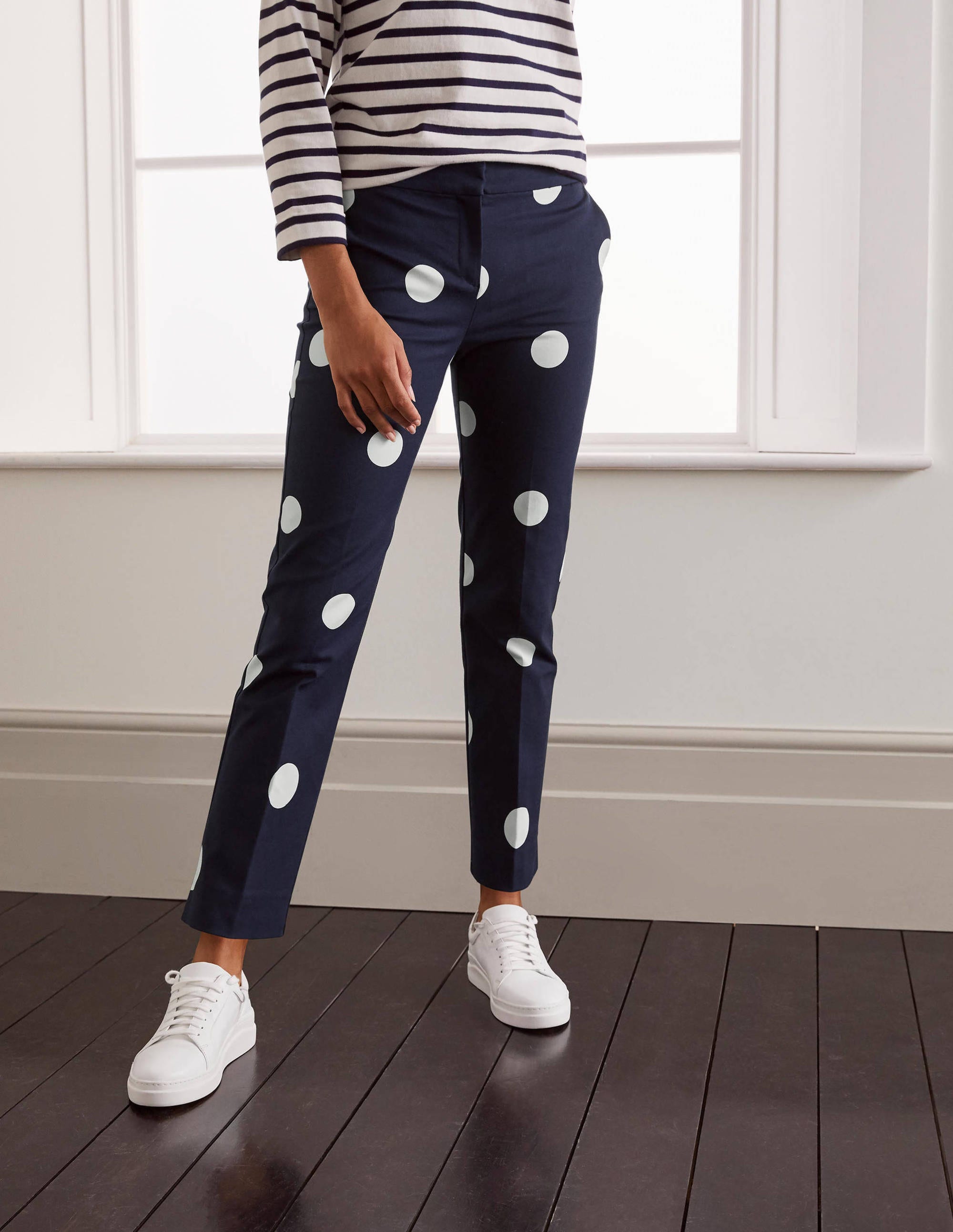 Richmond 7/8 Trouser-French Navy, Regular Dot - Image 1