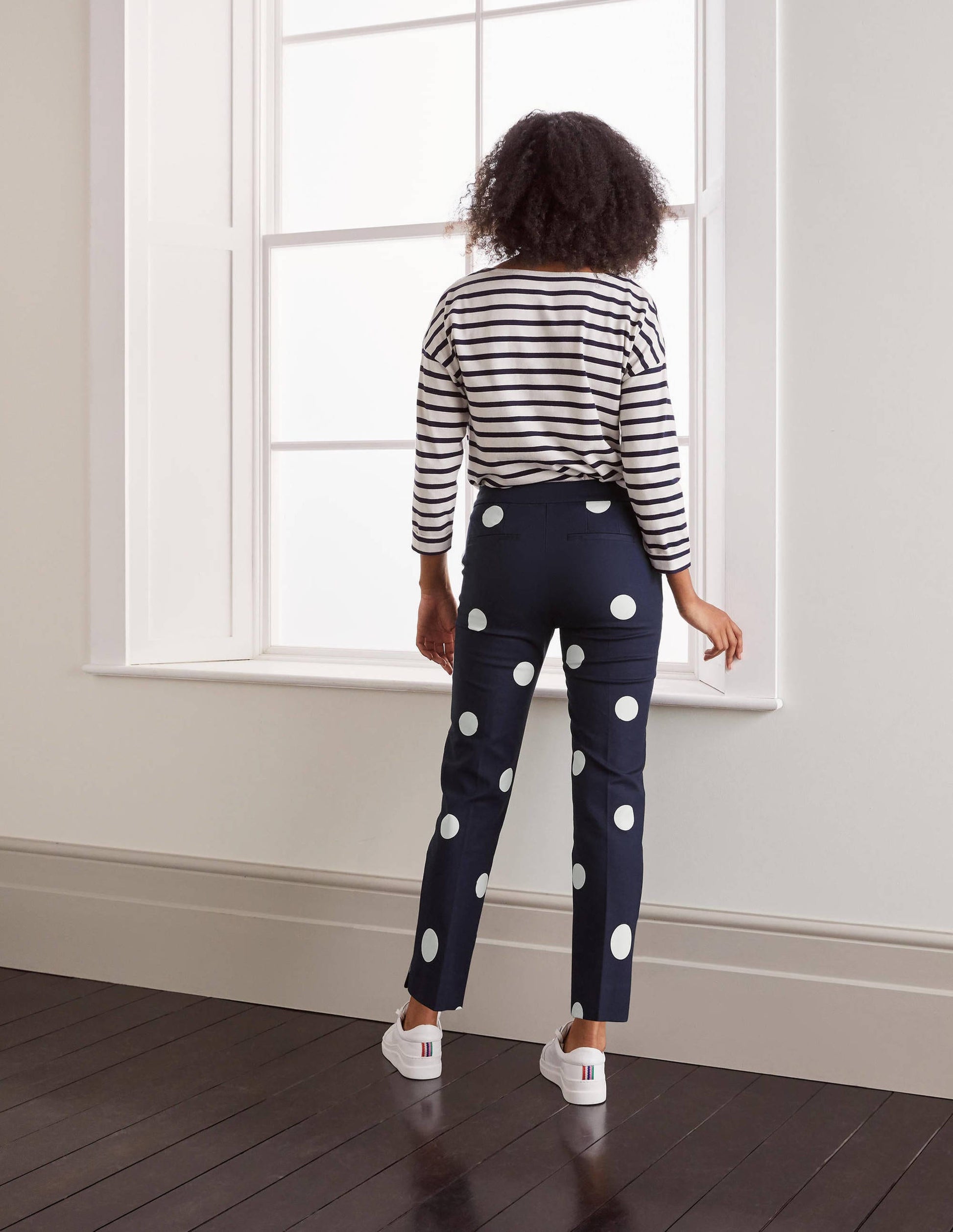 Richmond 7/8 Trouser-French Navy, Regular Dot-2