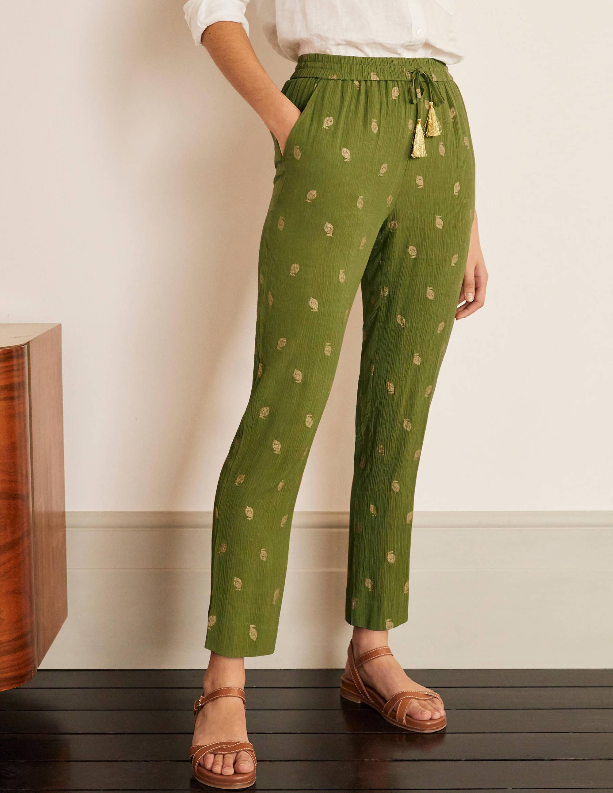 Bembridge Trousers-Pea, Citrus Fruit Foil - Image 1