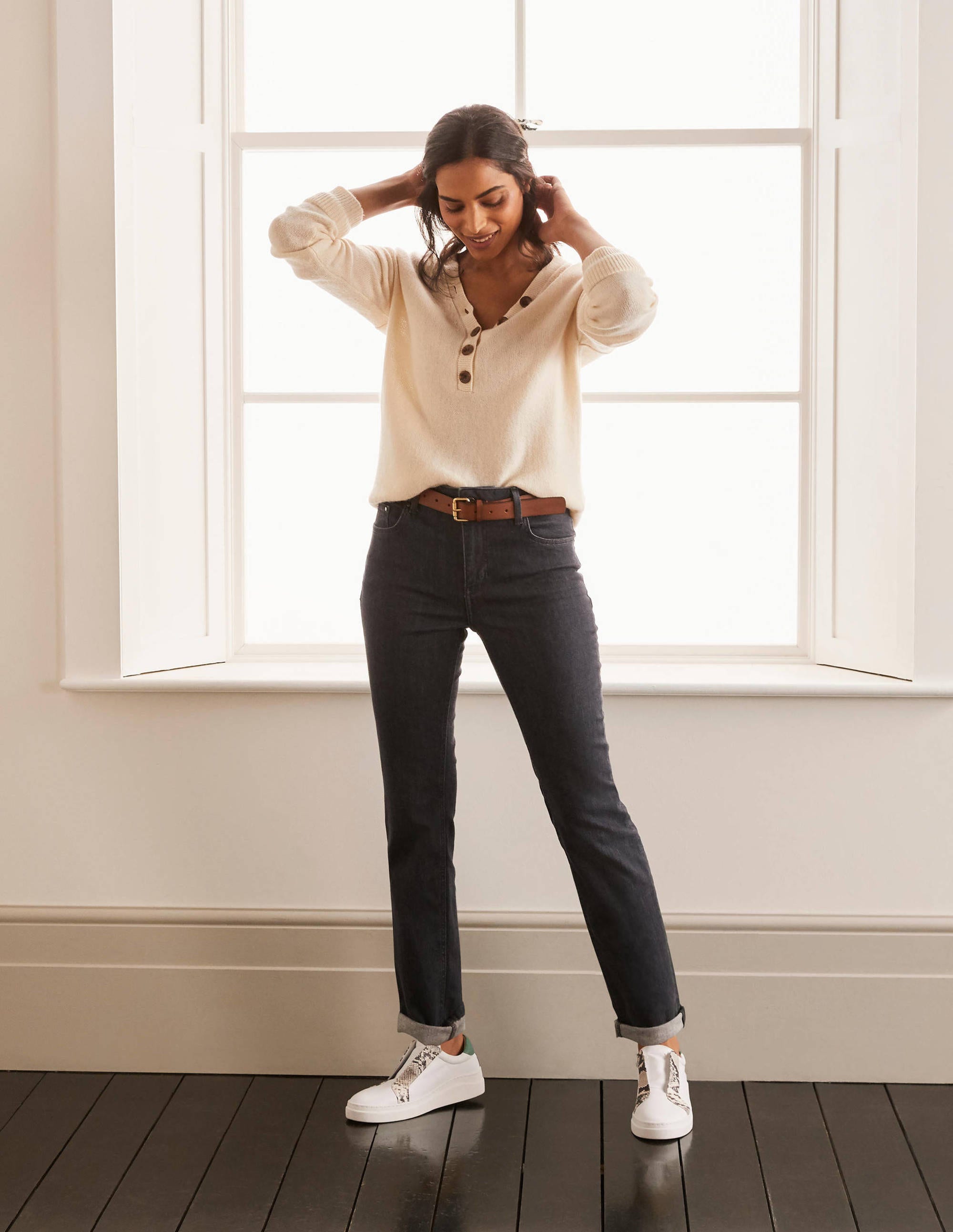Slim Straight Jeans-Grey - Image 4