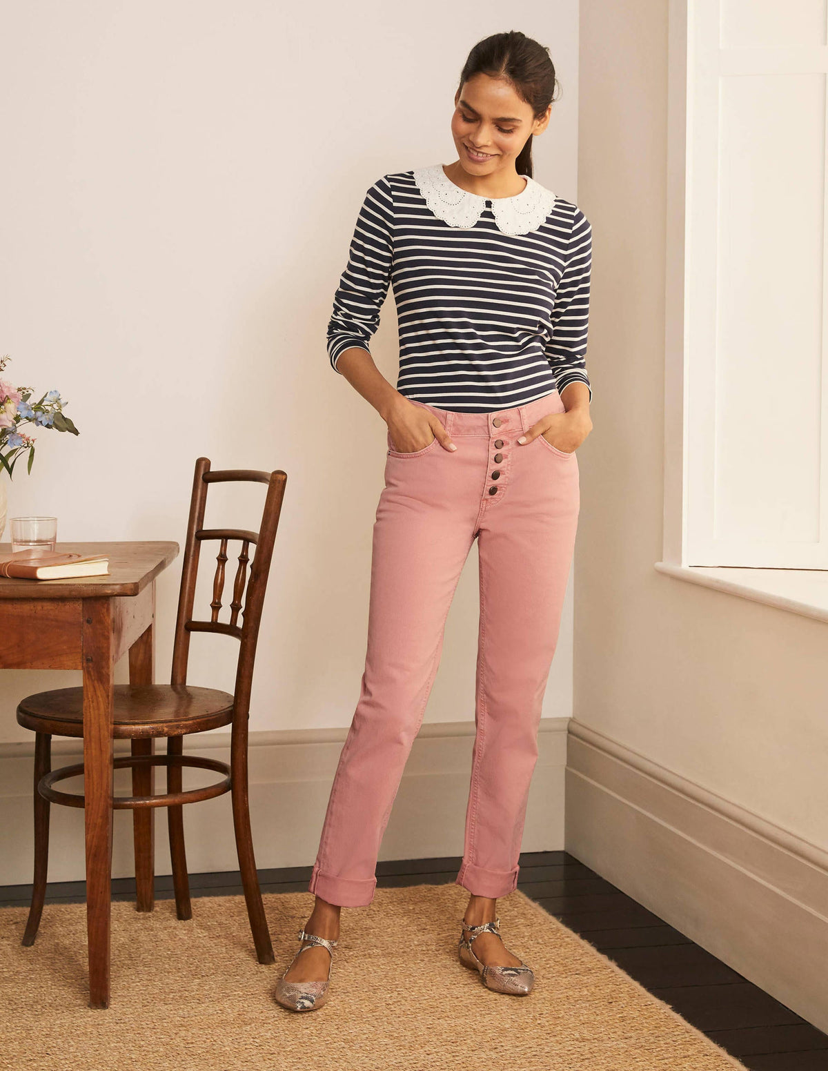 Girlfriend Jeans-Pale Pink Wash - Image 5
