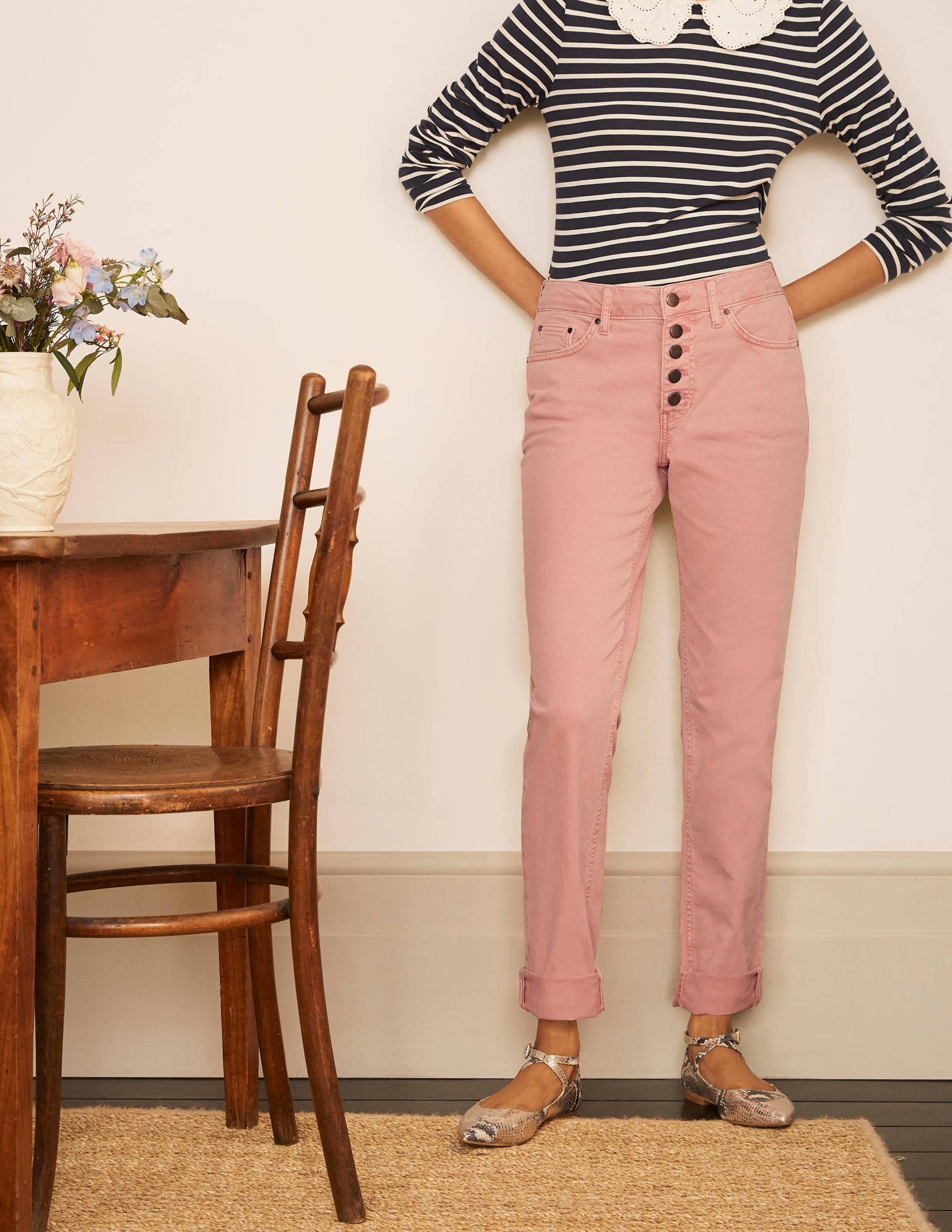 Girlfriend Jeans-Pale Pink Wash - Image 1