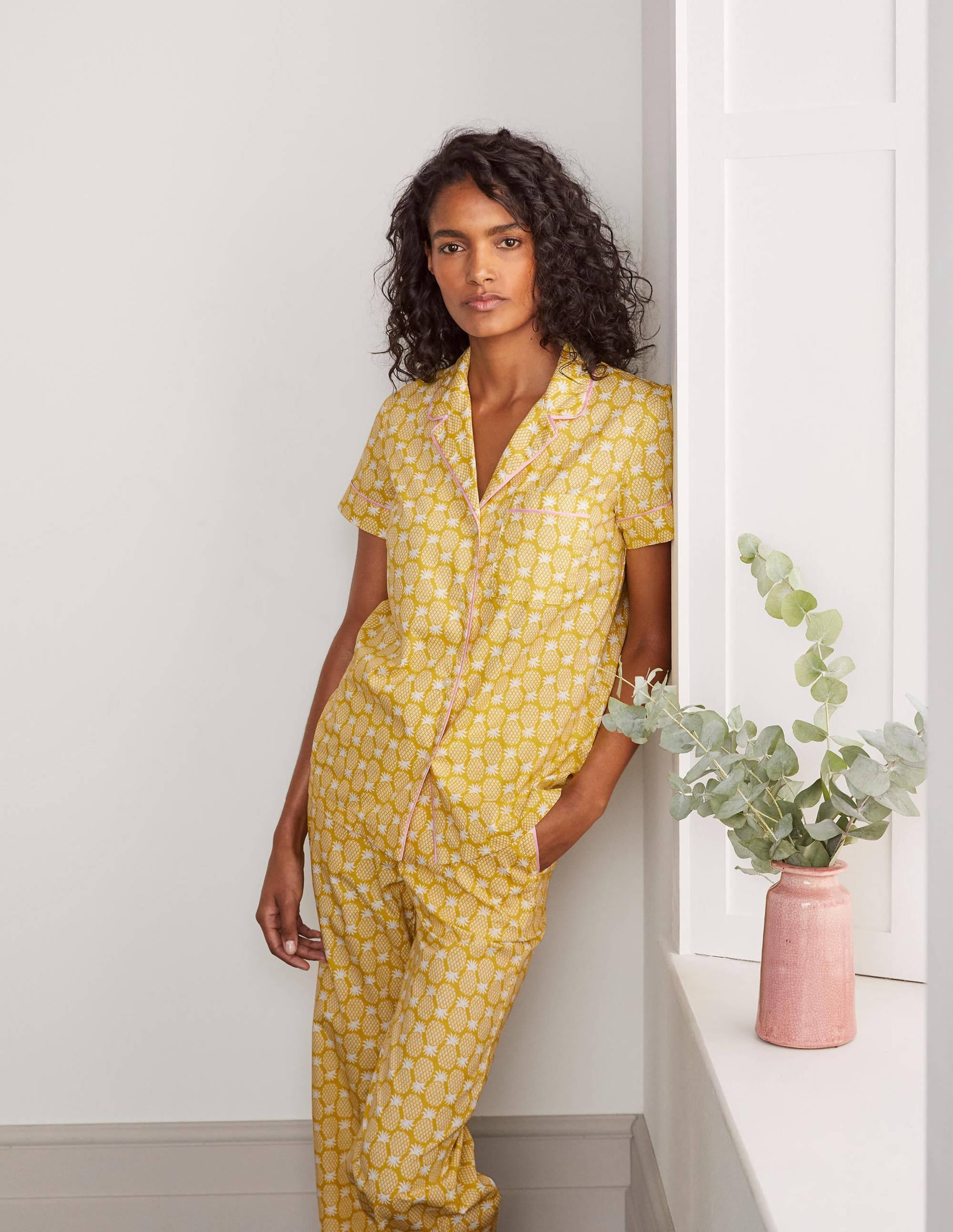 Phoebe PJ Shirt-Chartreuse, Pineapple Geo - Image 4