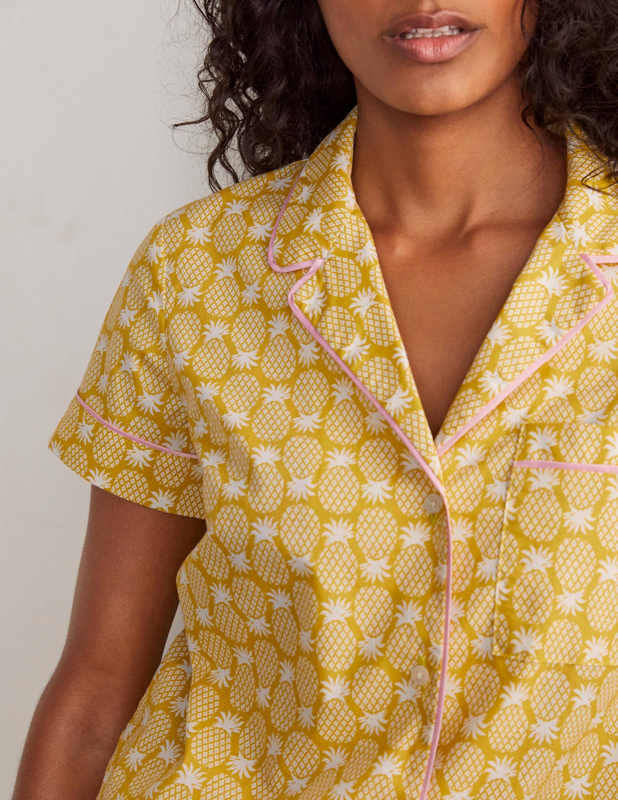 Phoebe PJ Shirt-Chartreuse, Pineapple Geo - Image 3