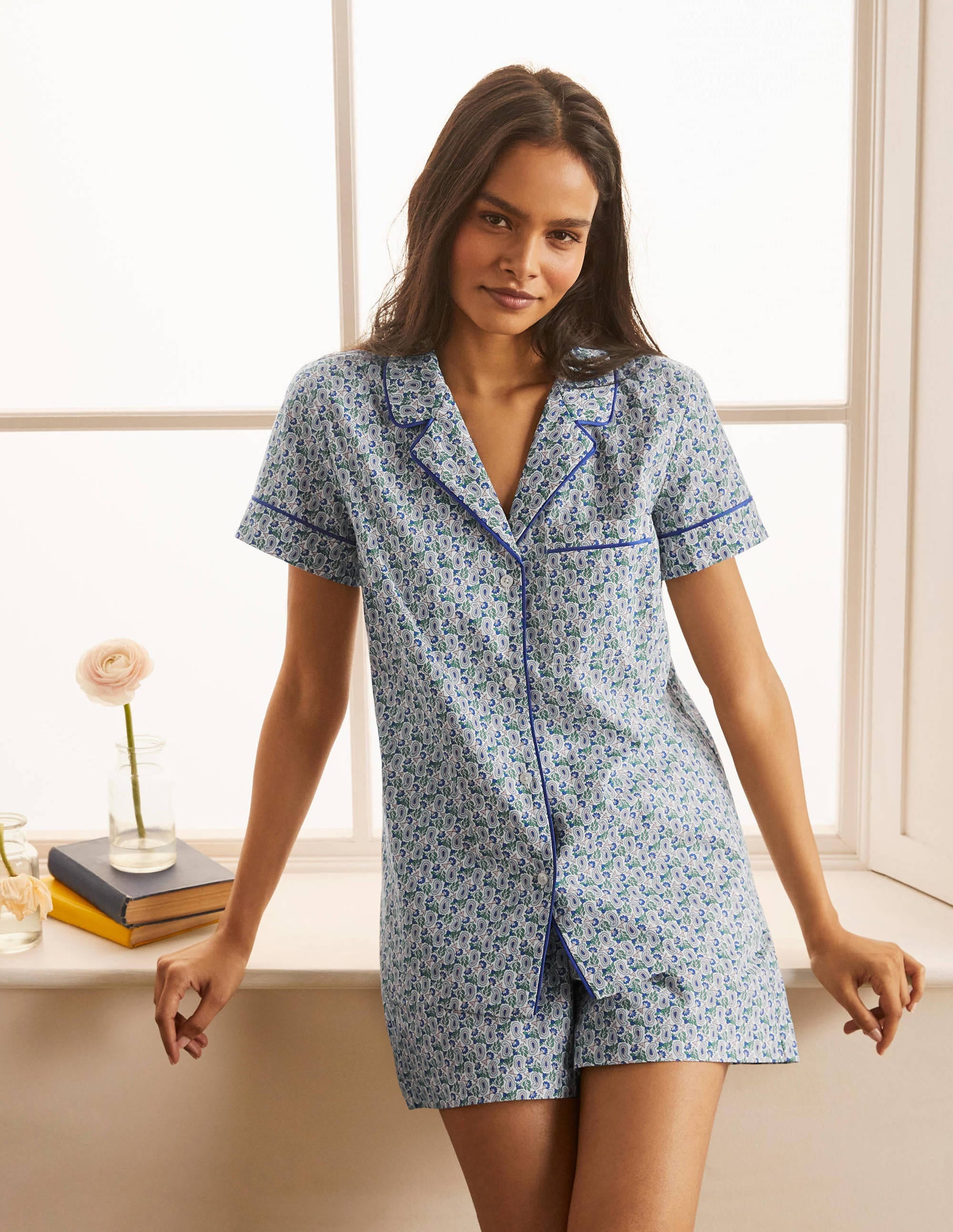 Phoebe PJ Shirt-Ivory, Pretty Paisely - Image 1