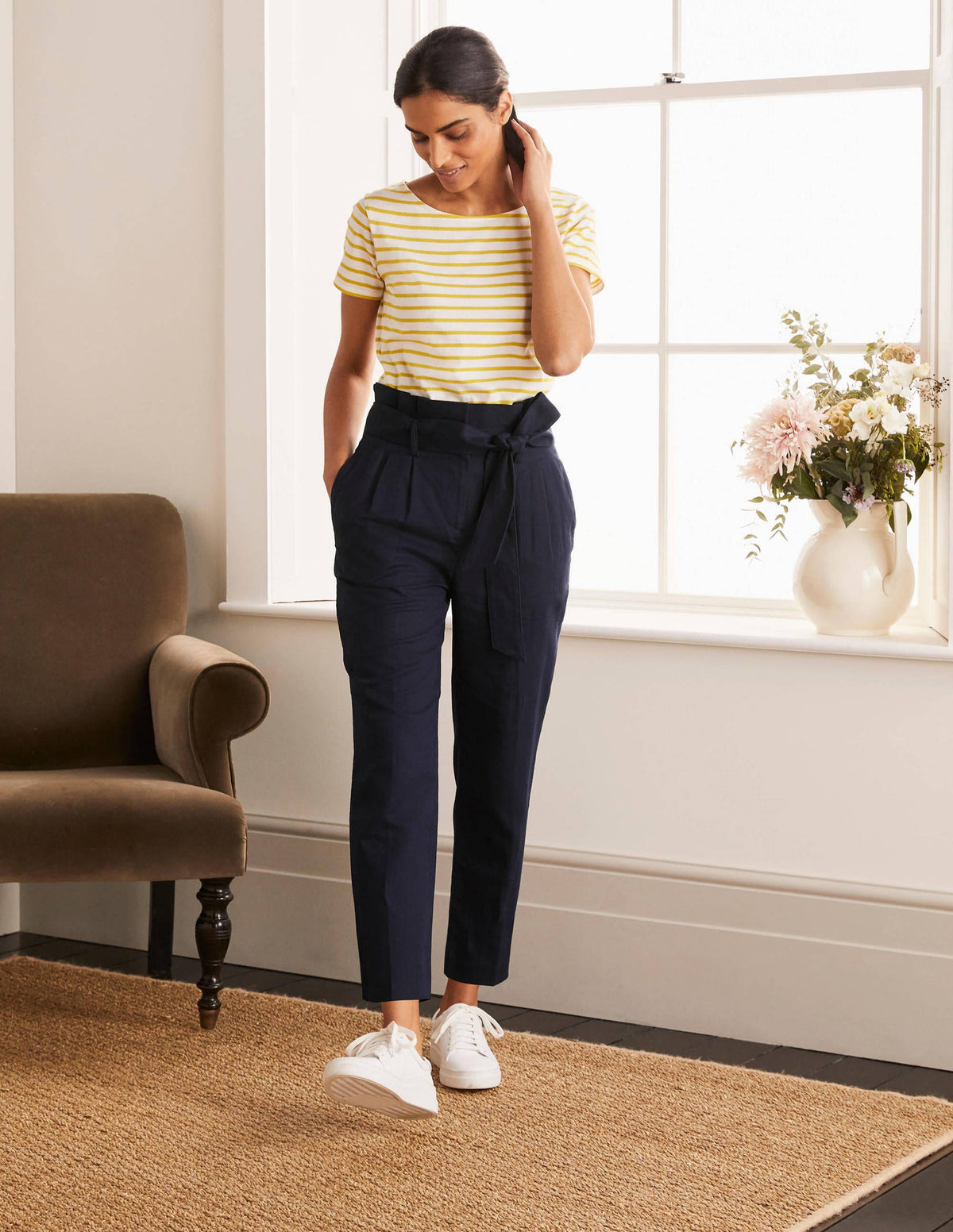 Ludgate Paperbag Trousers-Navy - Image 4