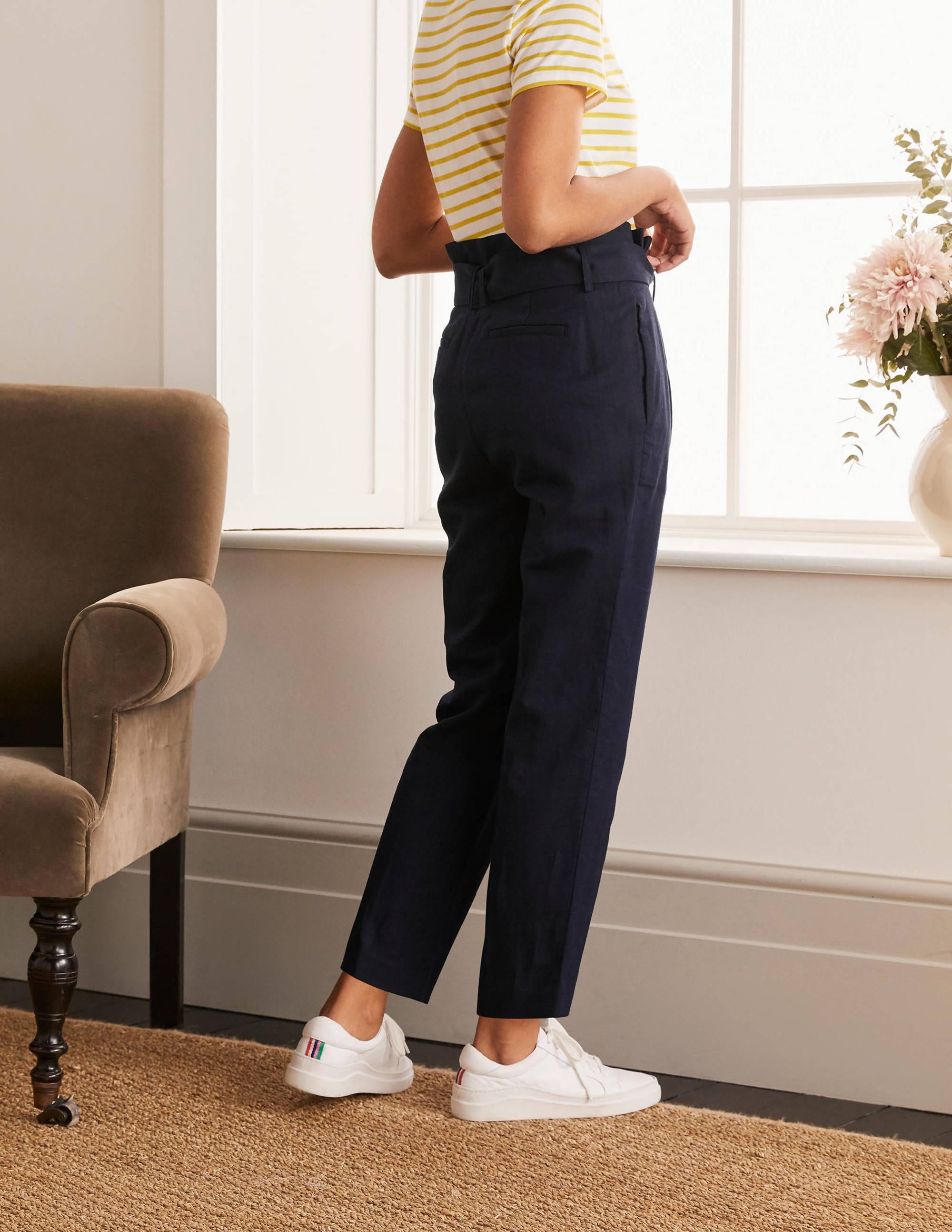 Ludgate Paperbag Trousers-Navy - Image 2