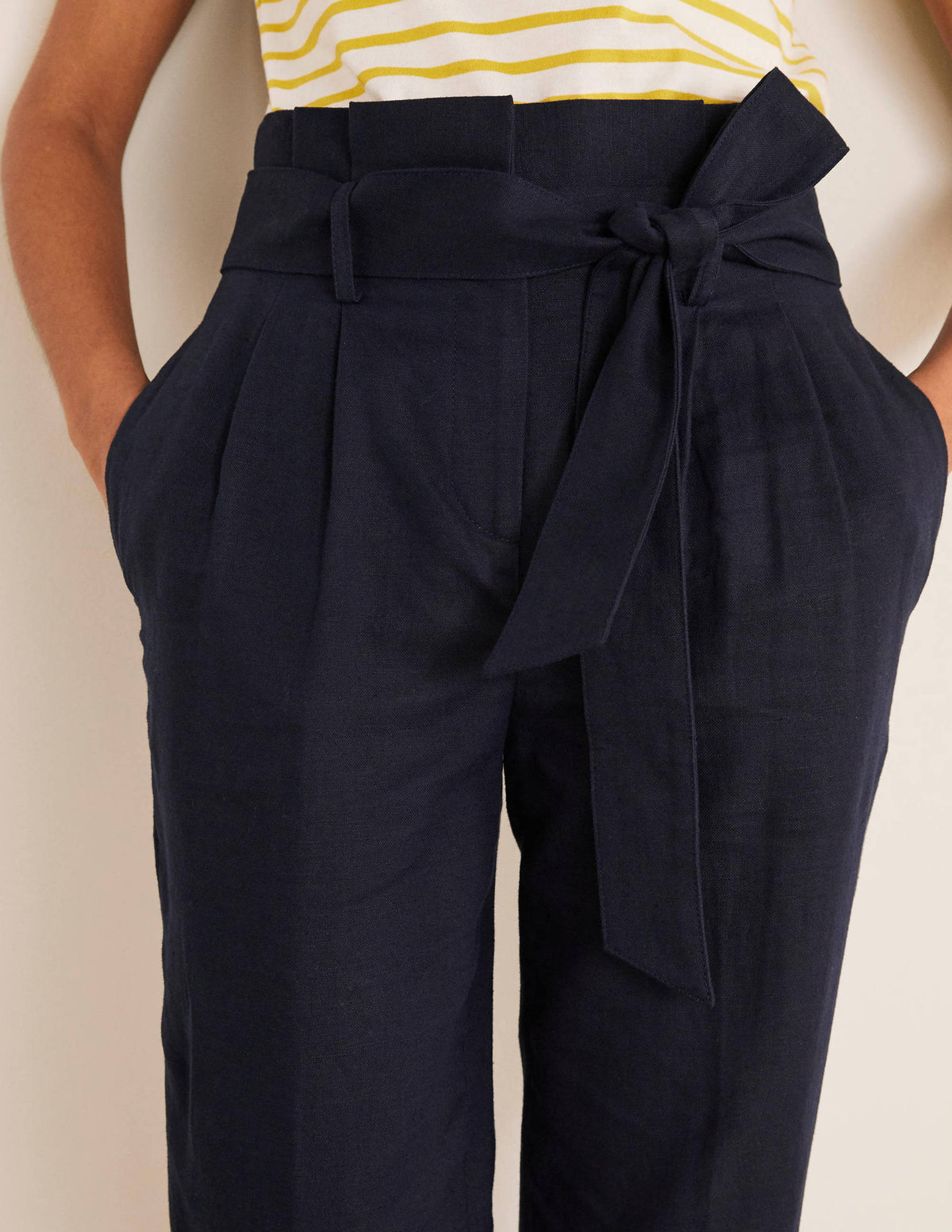 Ludgate Paperbag Trousers-Navy - Image 3