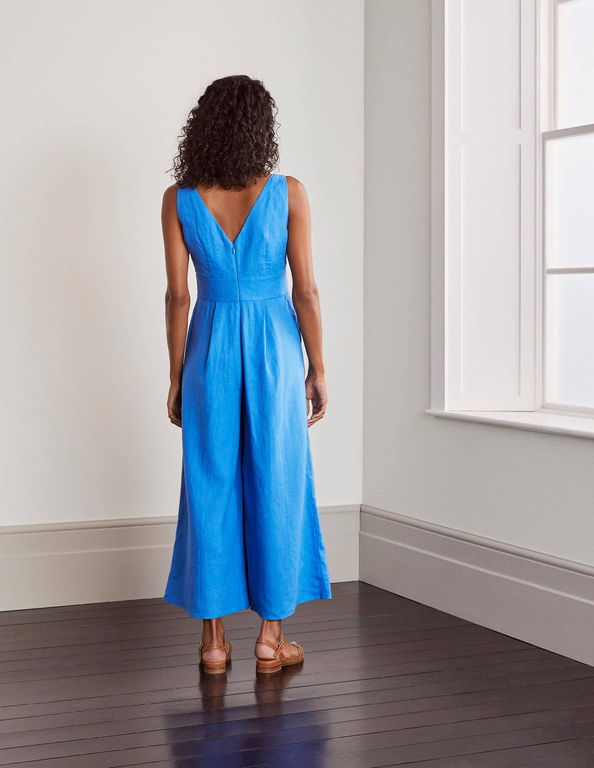 Jemima Linen Jumpsuit-Marina Blue-2