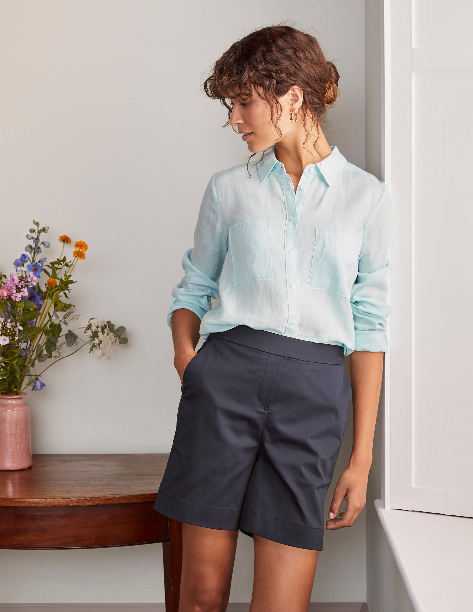 Pull On Shorts-Navy-1