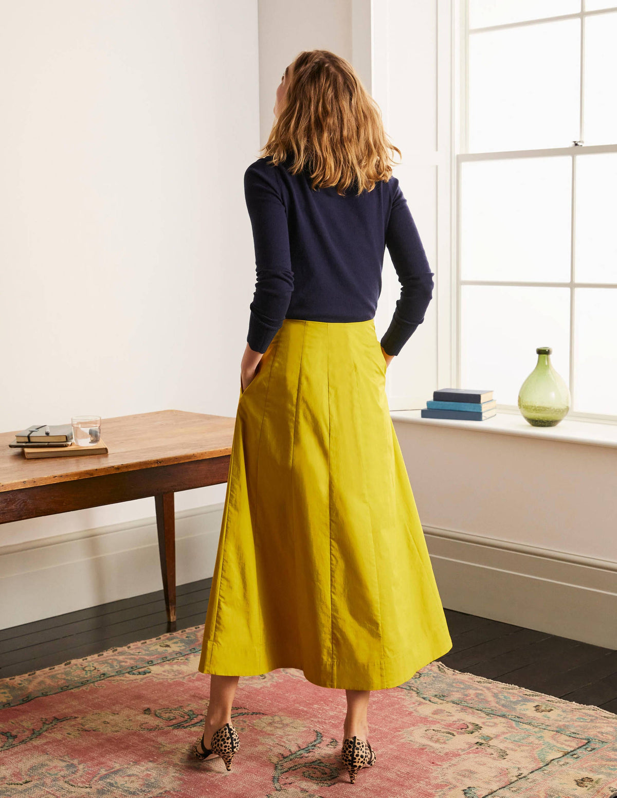 Marcia Midi Skirt-Chartreuse - Image 2